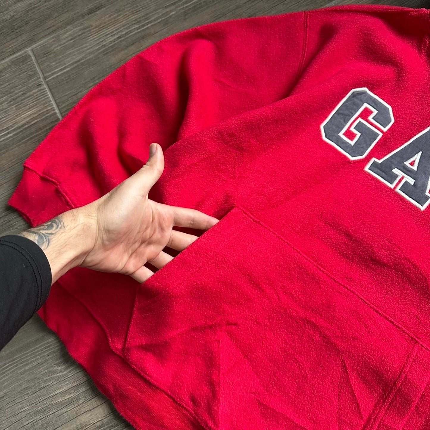 Gap fleece red y2k streetwear S hoodie