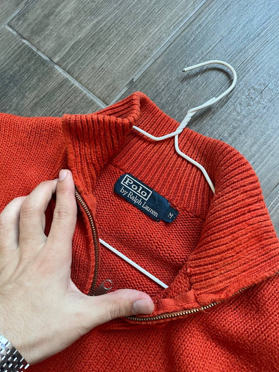 Polo Ralph Lauren orange knitt vintage 1/3 sweater