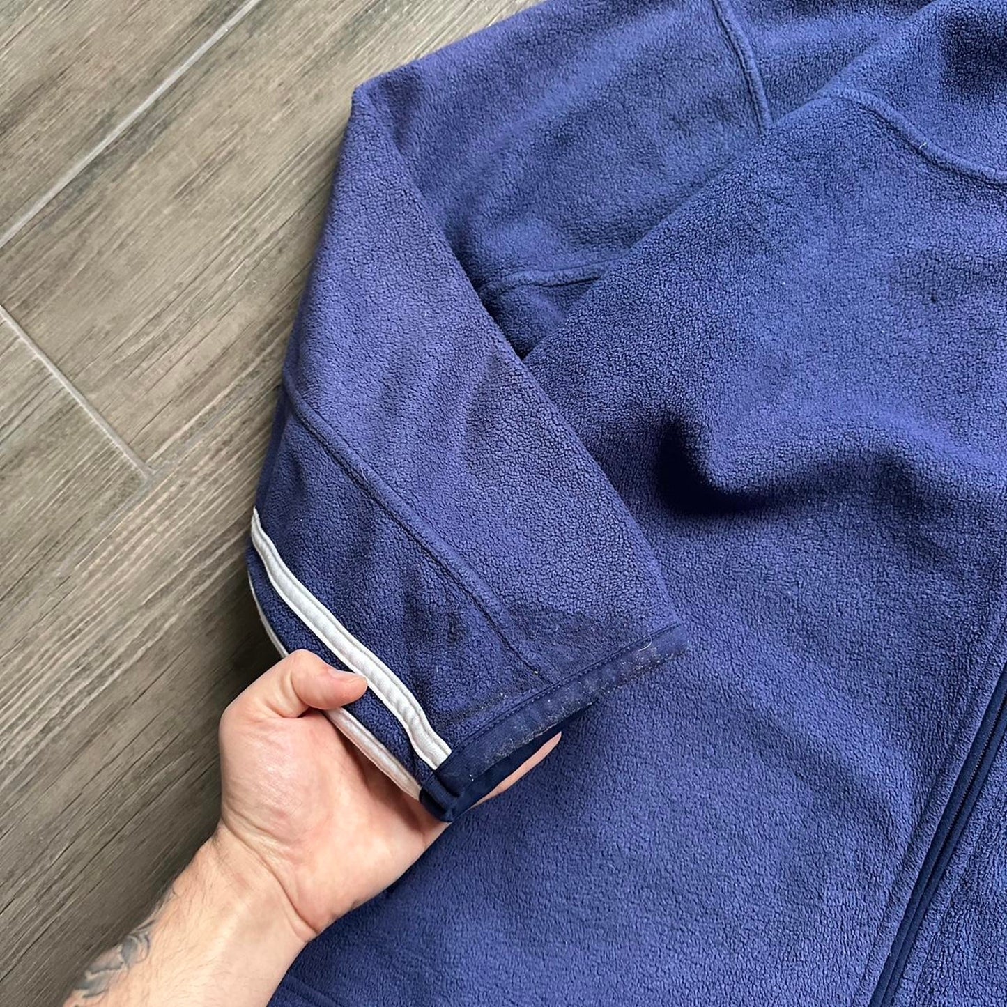 Adidas navy fleece boxy fit y2k L-XL jumper