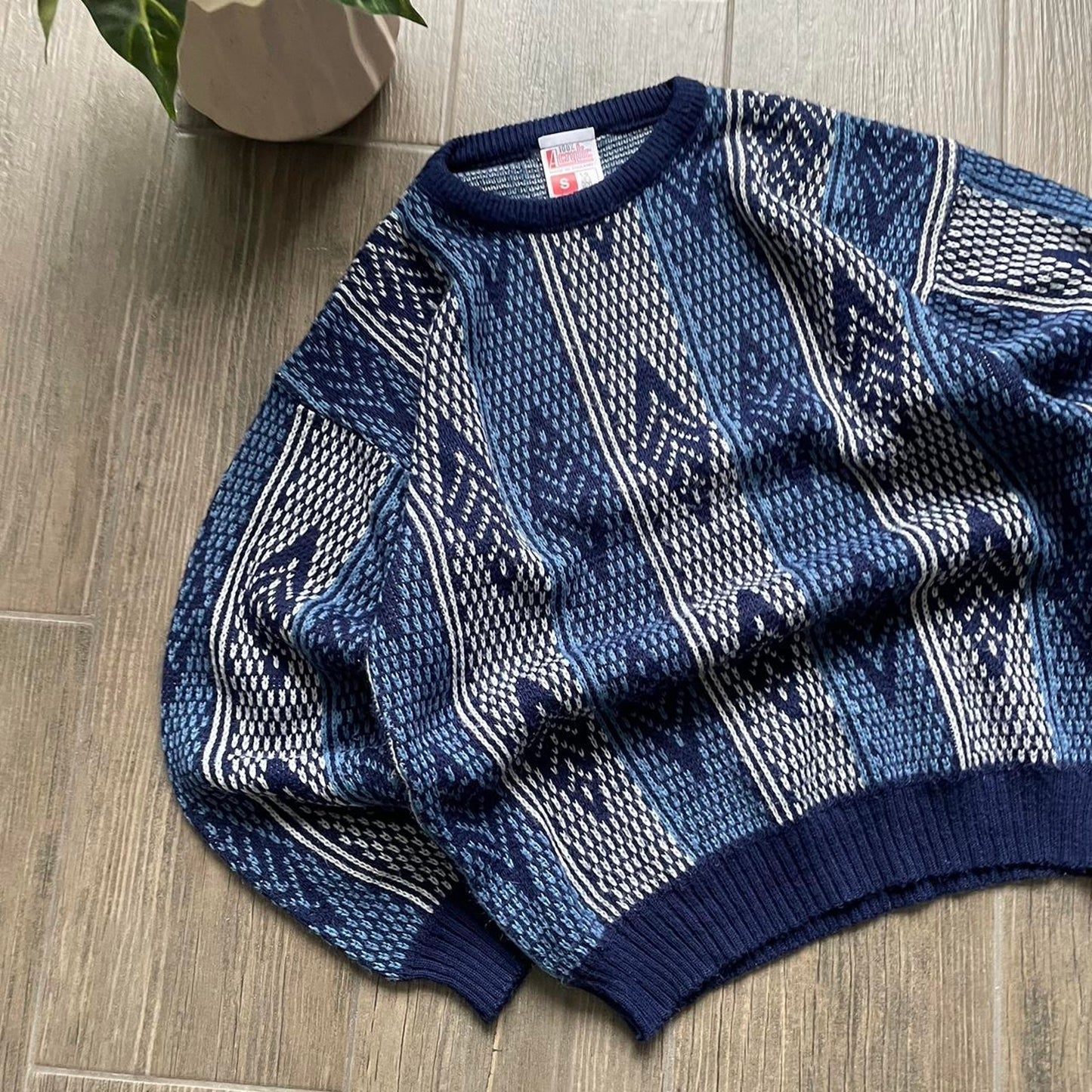 Y2k blue vintage made in UK S jumper