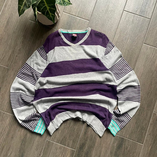 Quiksilver v neck y2k surf baggy L jumper