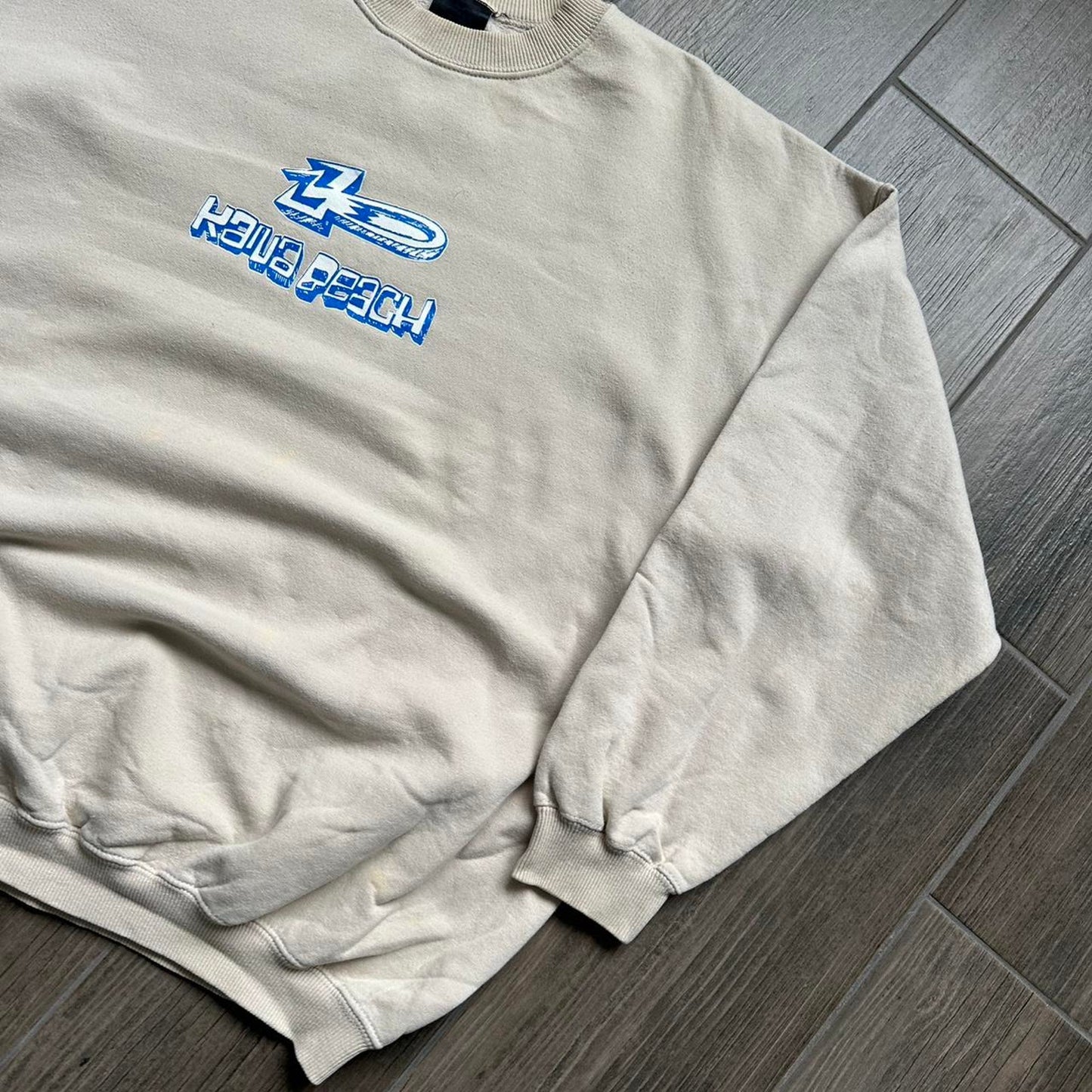 Vintage 90s beige surf style sweatshirt