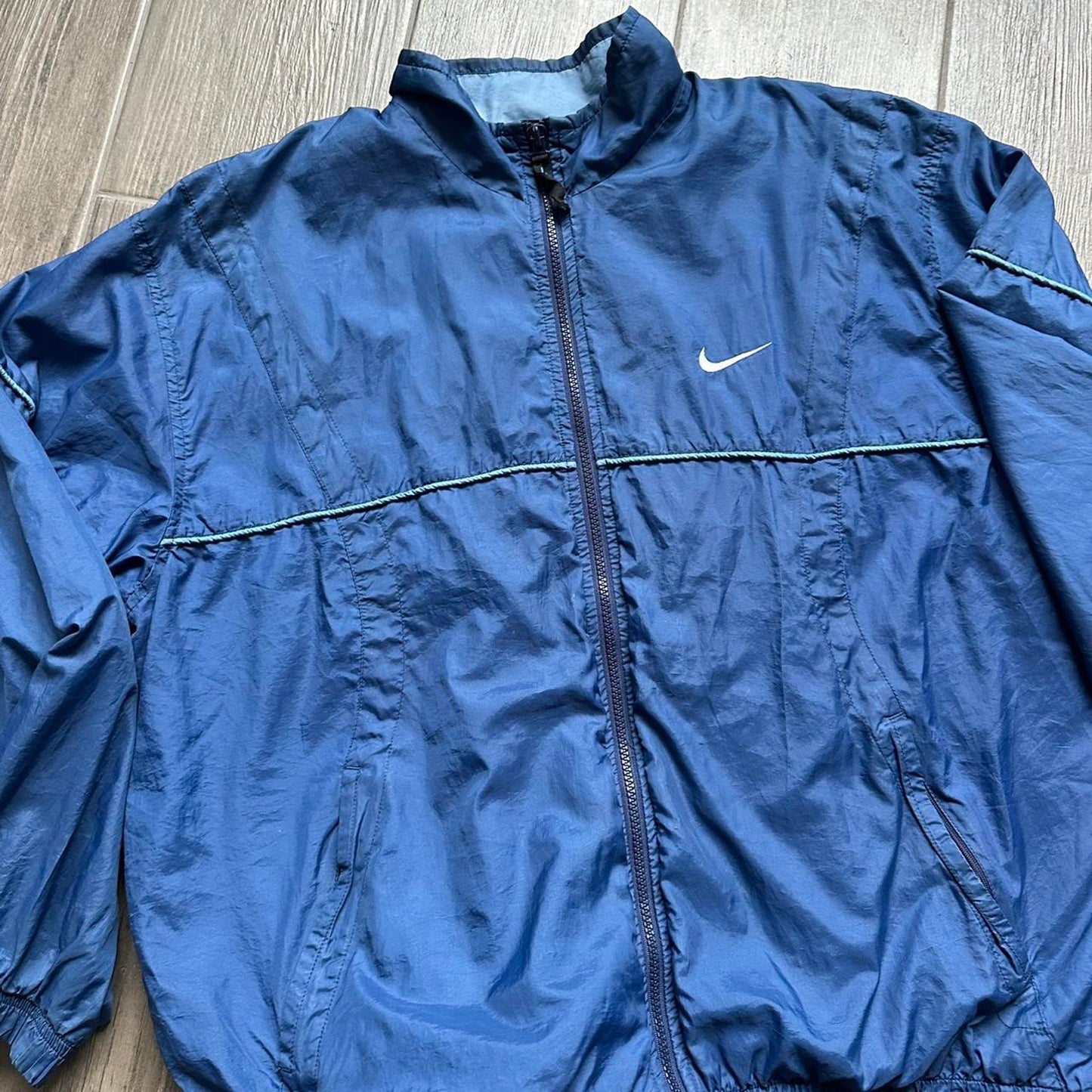 Nike navy blue windbreaker jacket