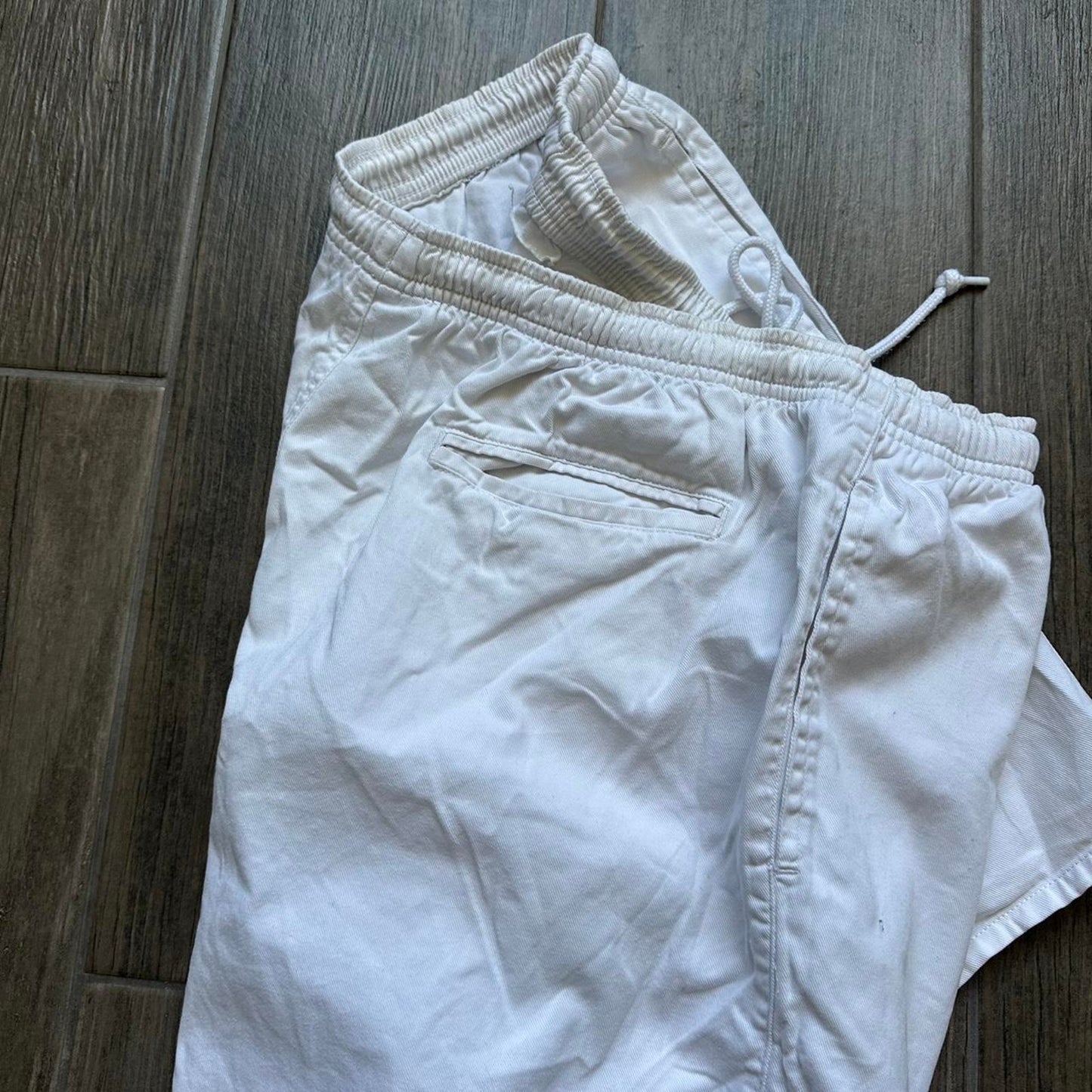 Nike white cotton shorts with