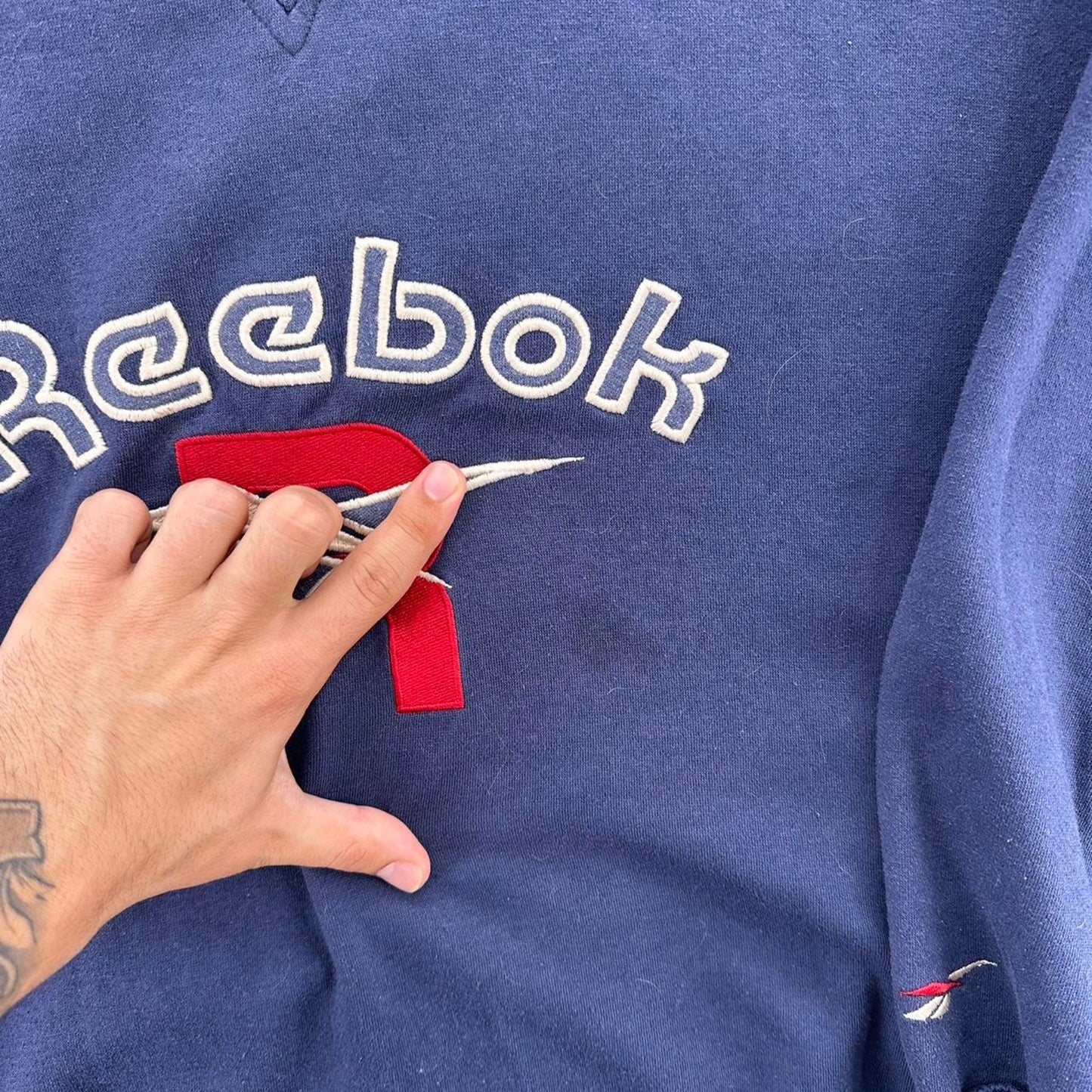 90s reebok spellout logo sweatshirt