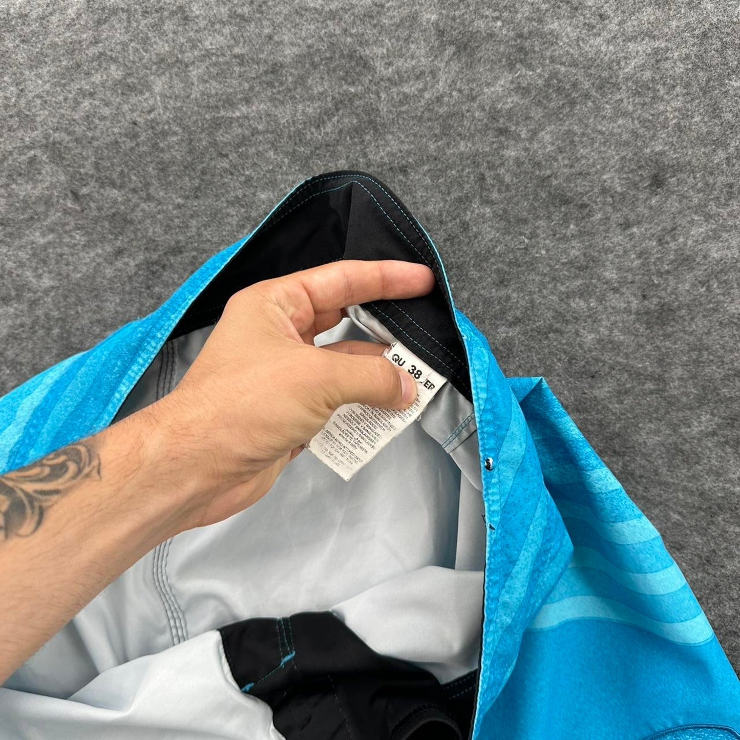 Quiksilver blue striped board shorts