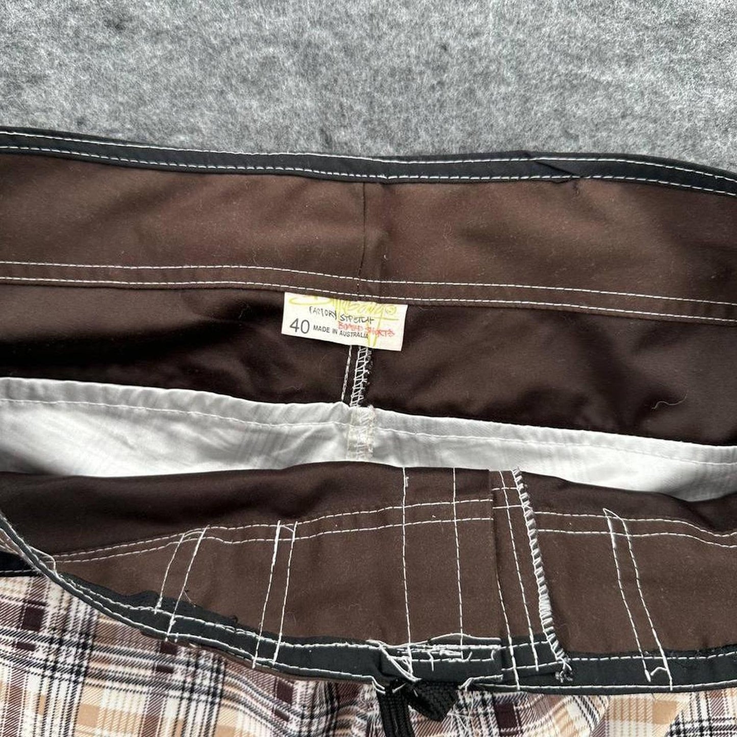 Billabong brown and beige plaid
