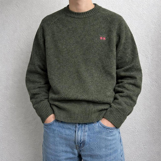 La Martina green wool winter knit sweater