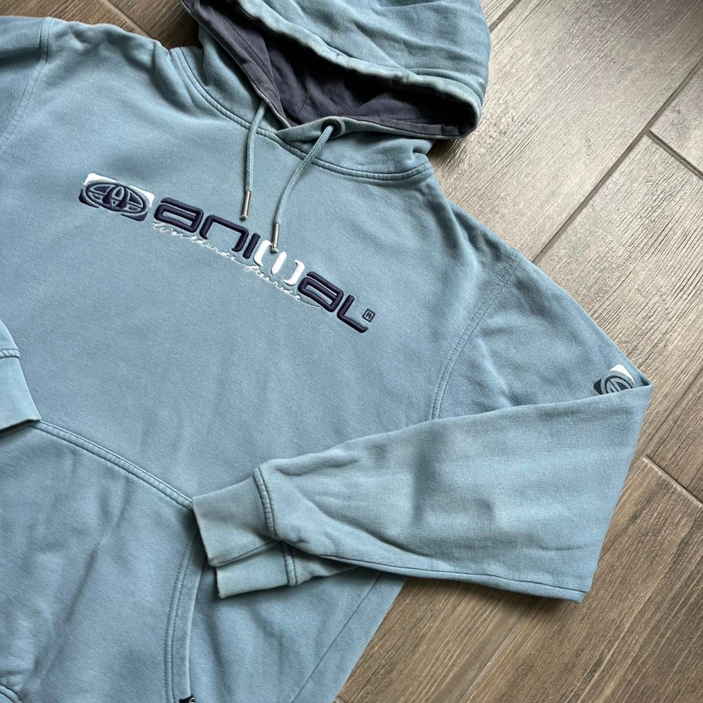Animal blue hoodie with embroidered