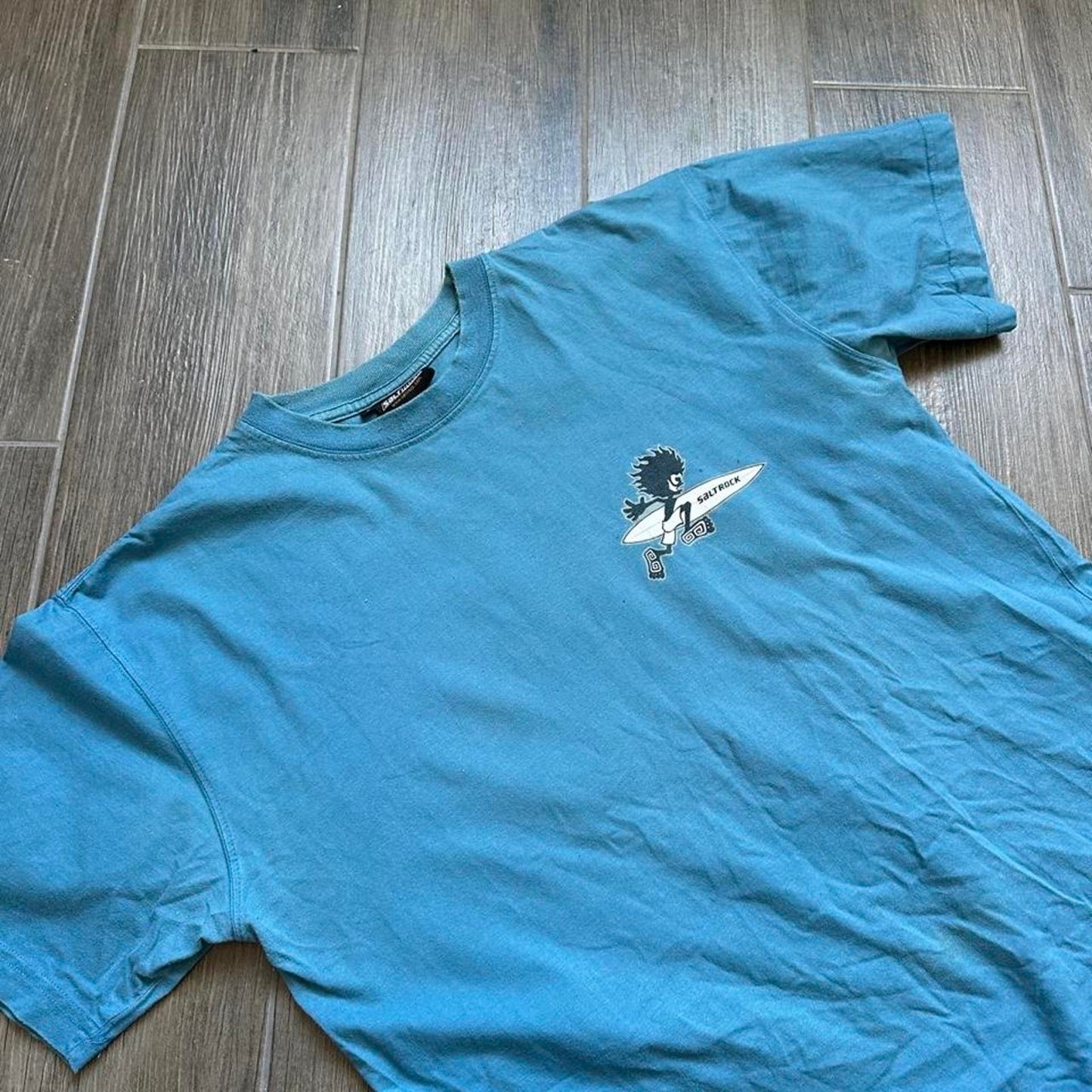 Y2k blue dolphin surf tee