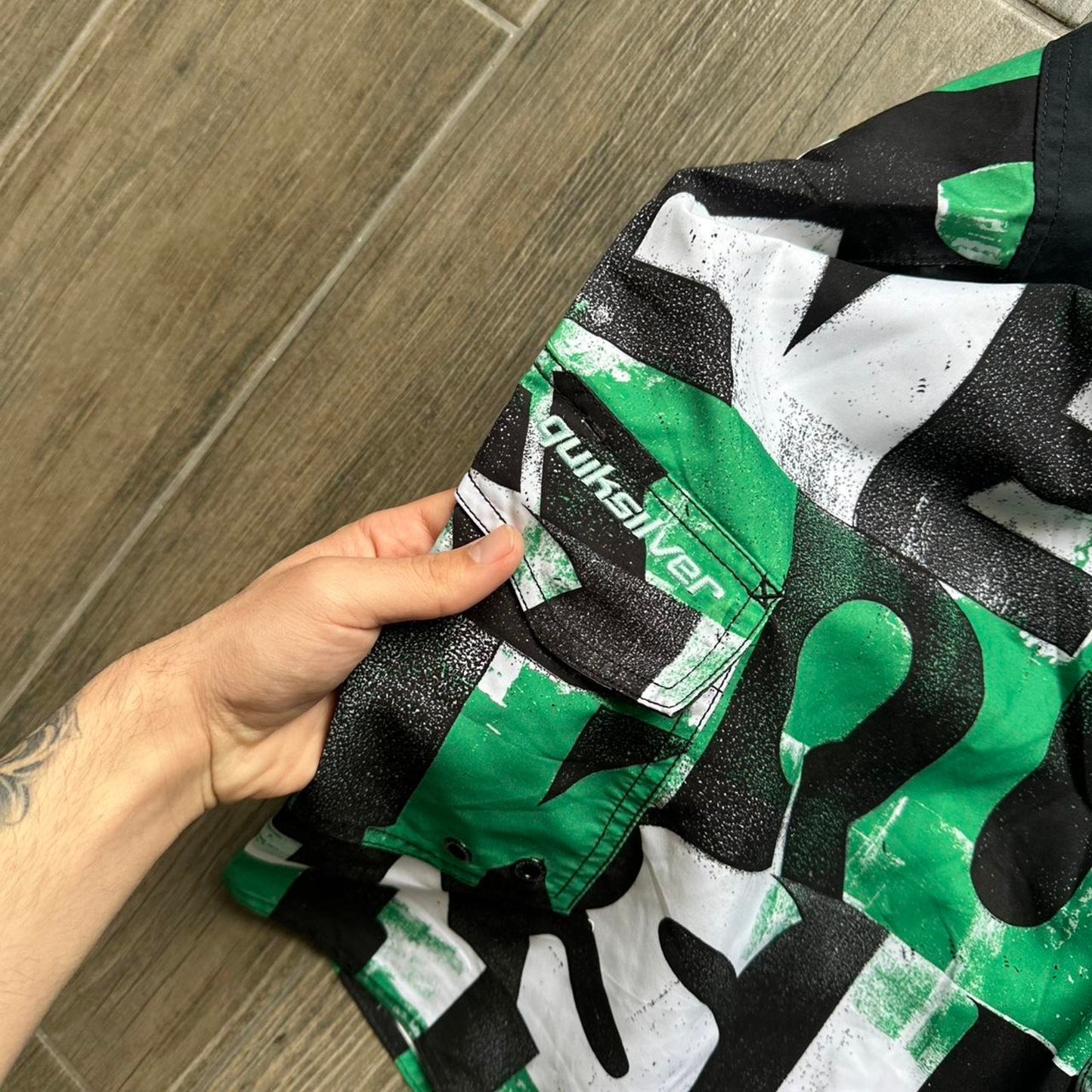 Quiksilver green board shorts