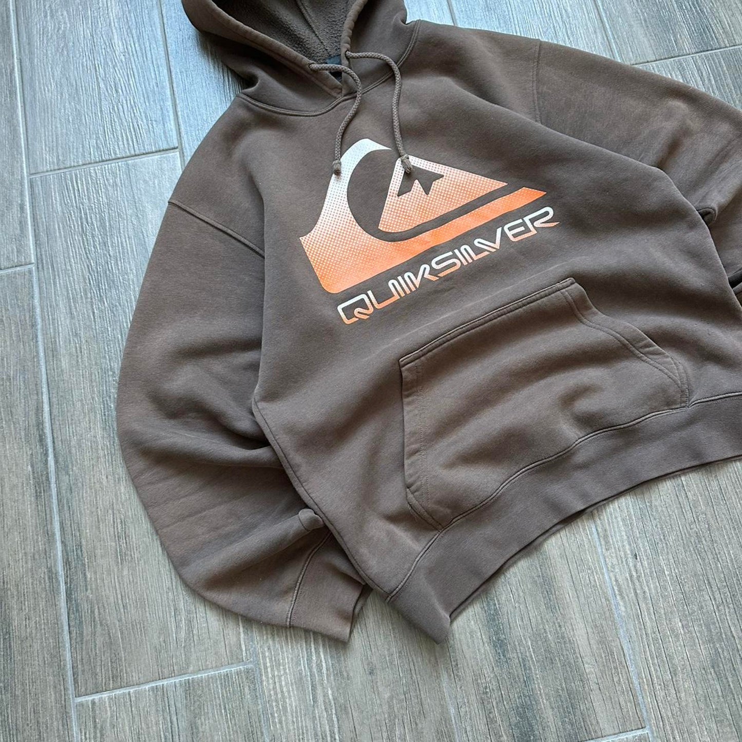 Quiksilver brown baggy y2k hoodie