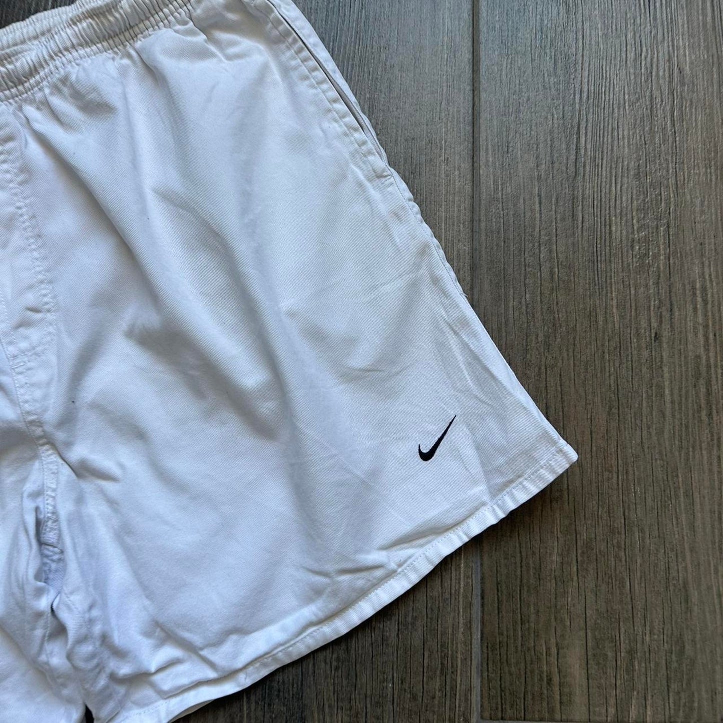 Nike white cotton shorts with