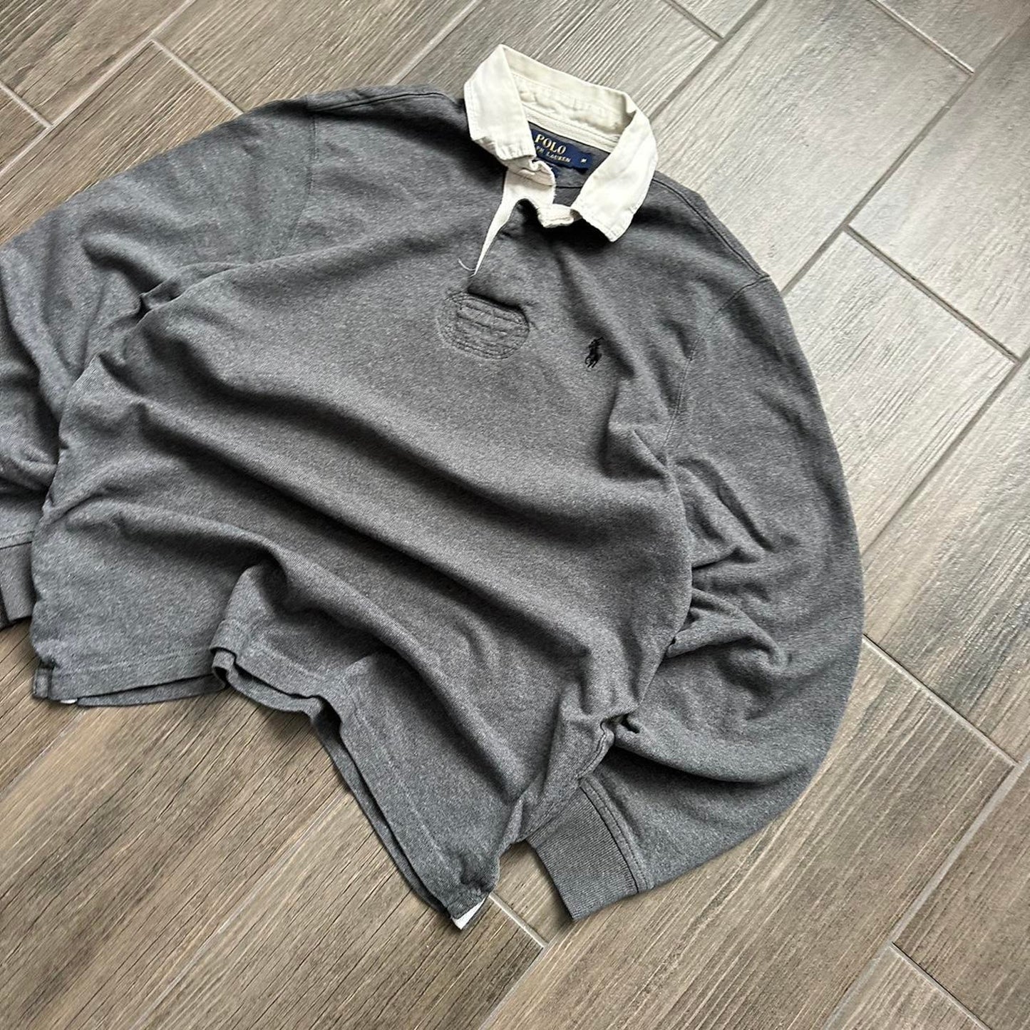 Polo Ralph Lauren y2k grey rugby jumper