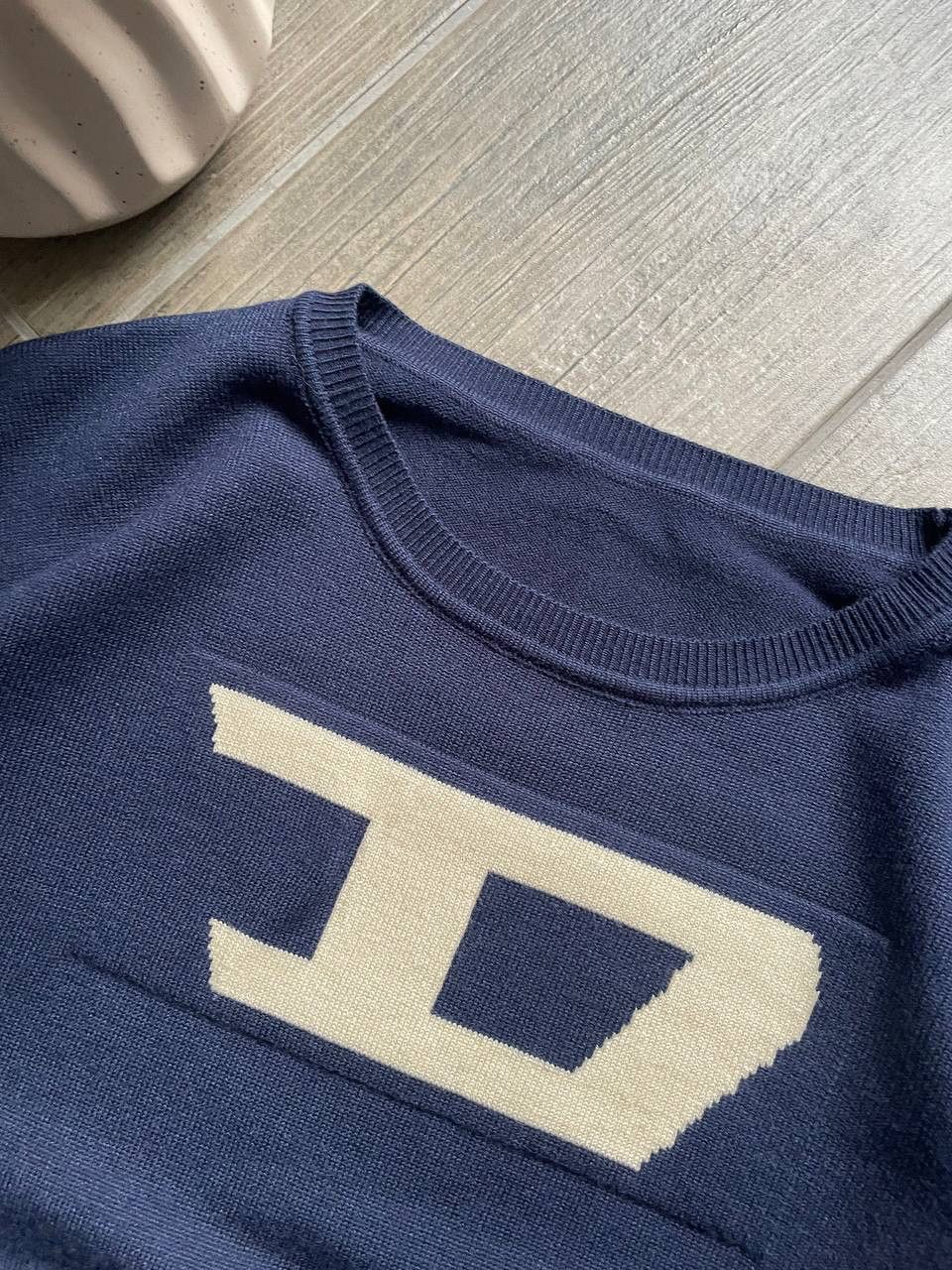 Diesel Big Logo Blue Knit Sweater