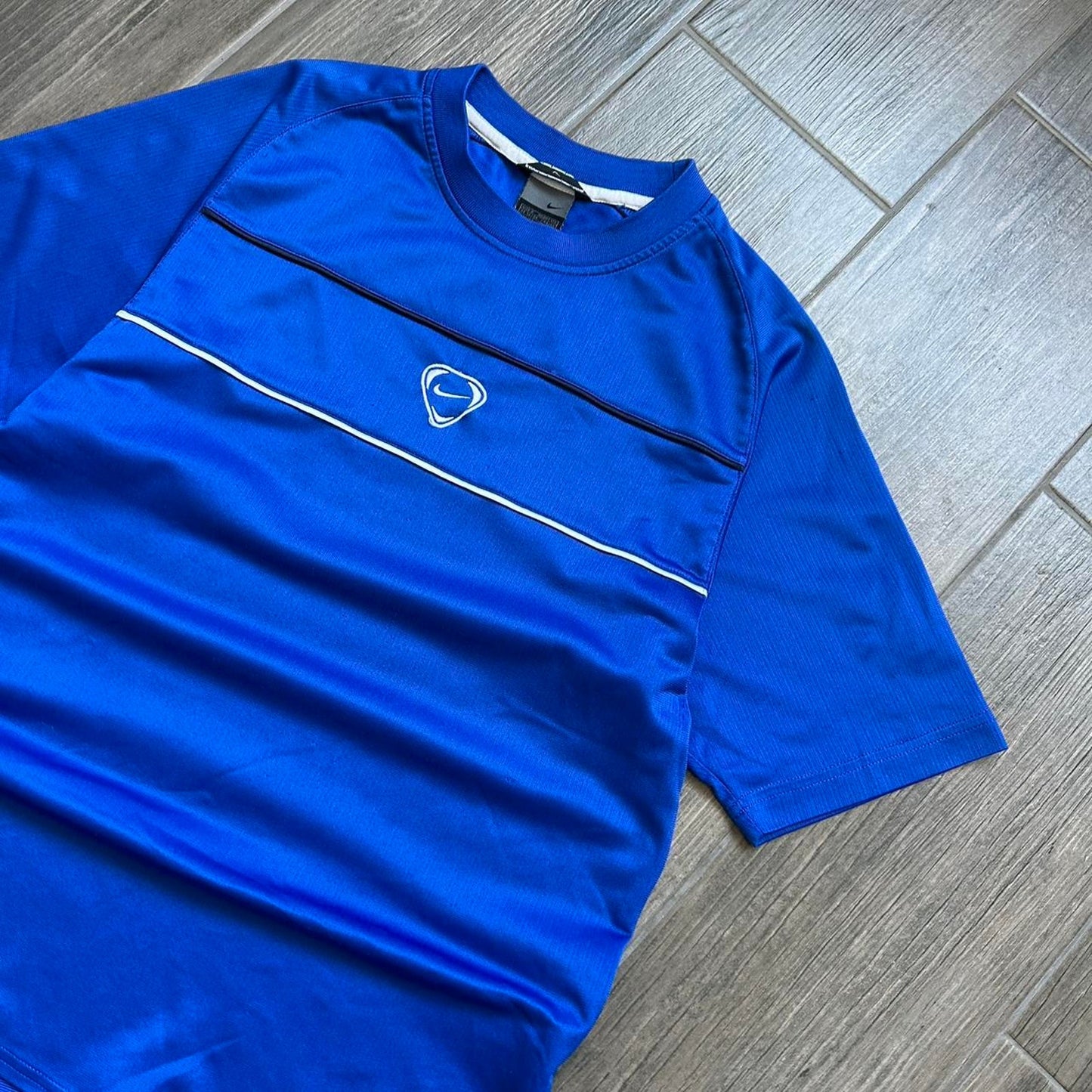 Nike blue dri fit shirt with
