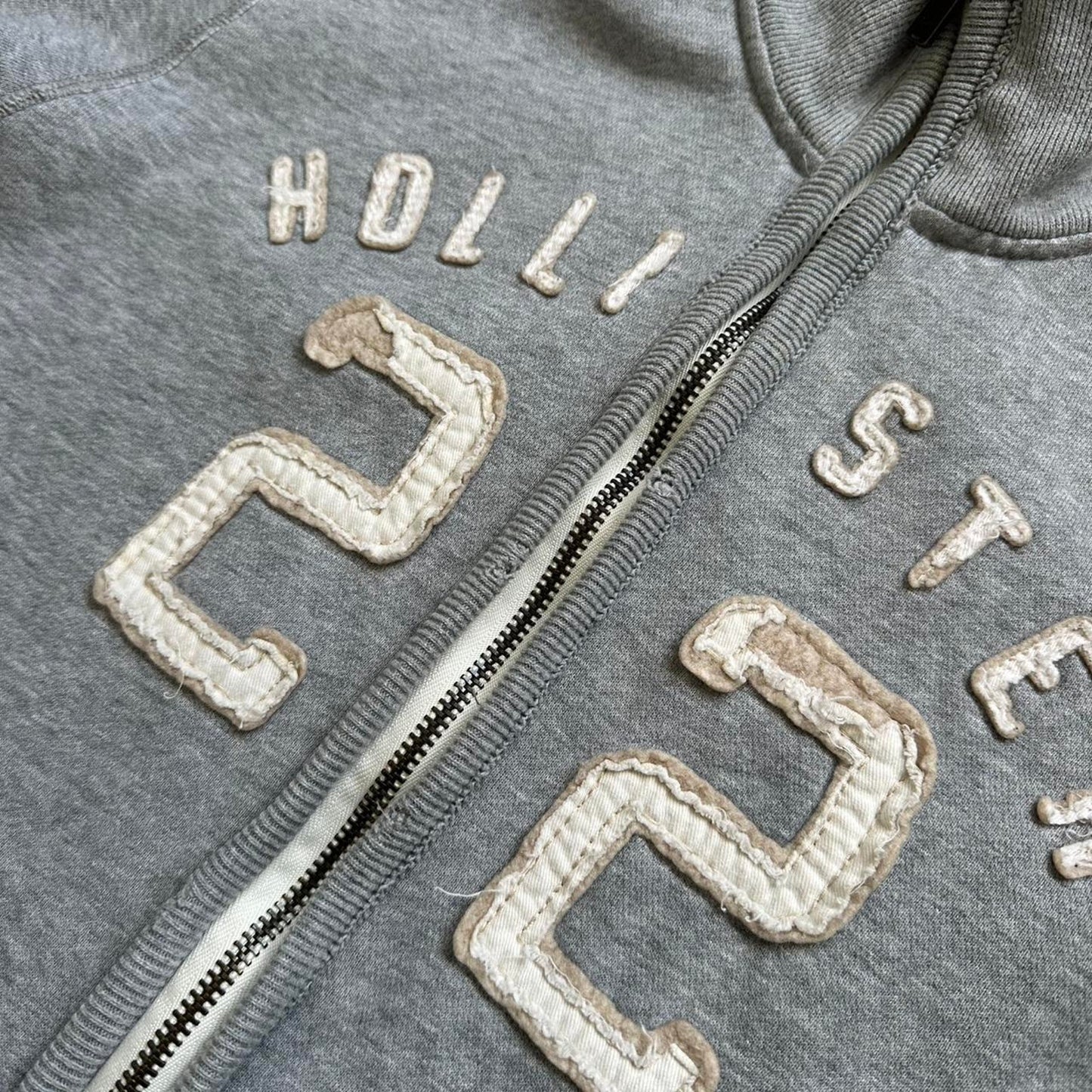 Hollister grey zip up jacket