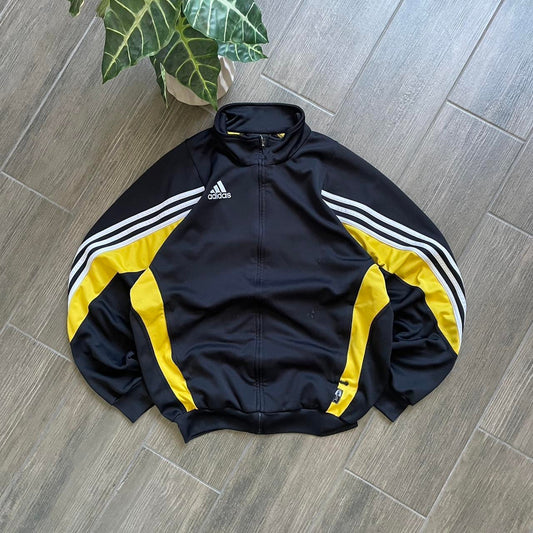 Adidas track top black y2k baggy jumper