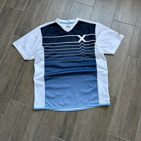 Umbro blue white striped