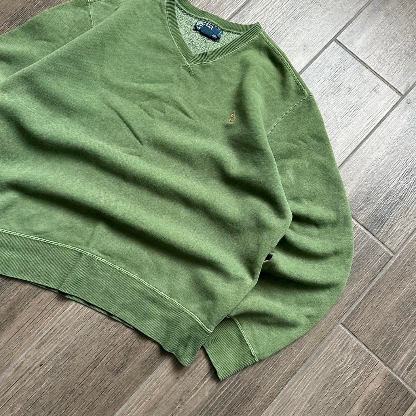 Polo Ralph Lauren green v neck sweatshirt