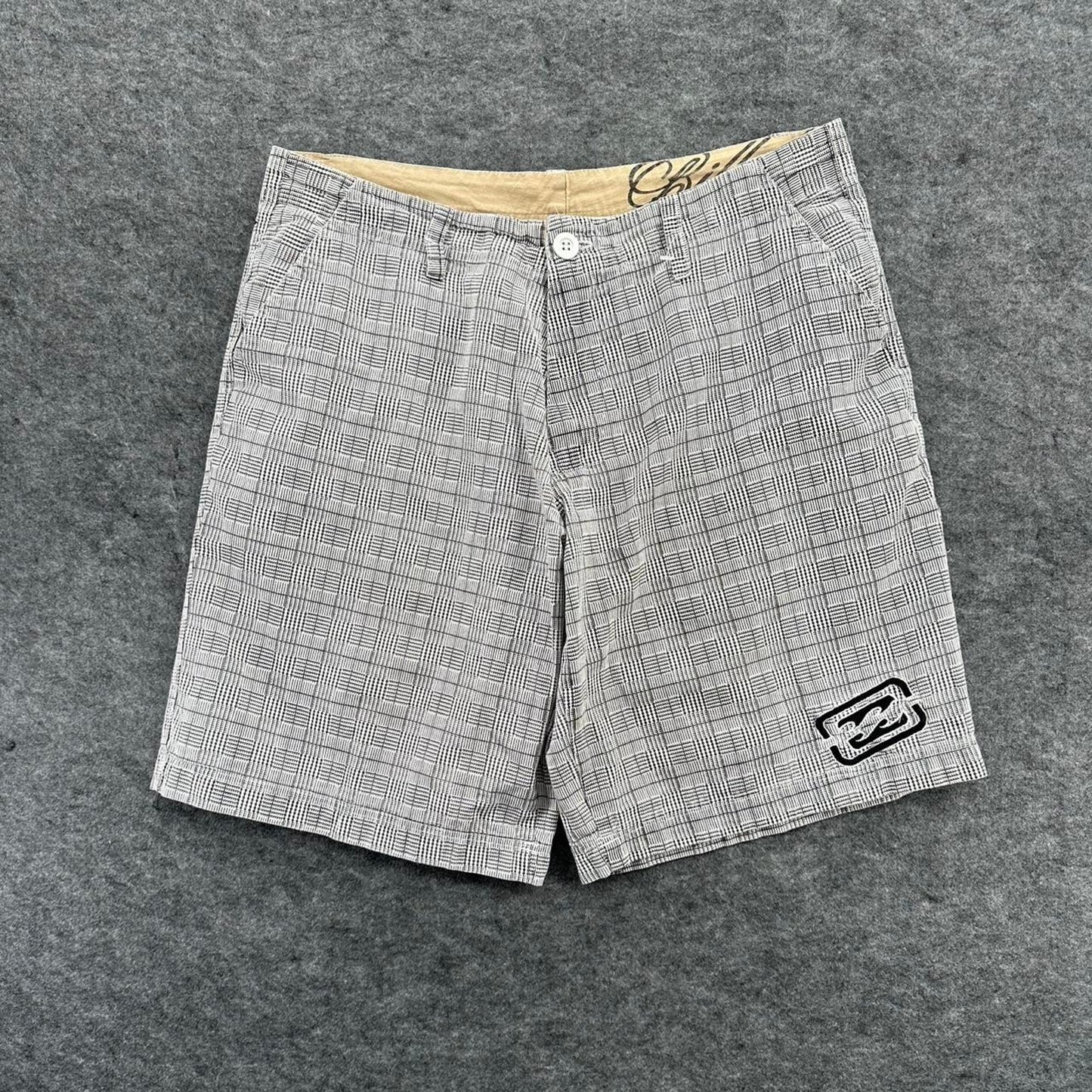 Billabong grey plaid board shorts