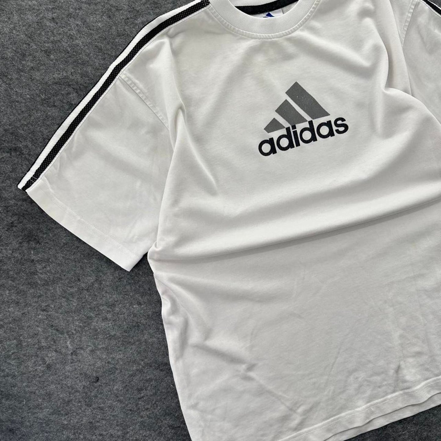 Adidas white t shirt with black
