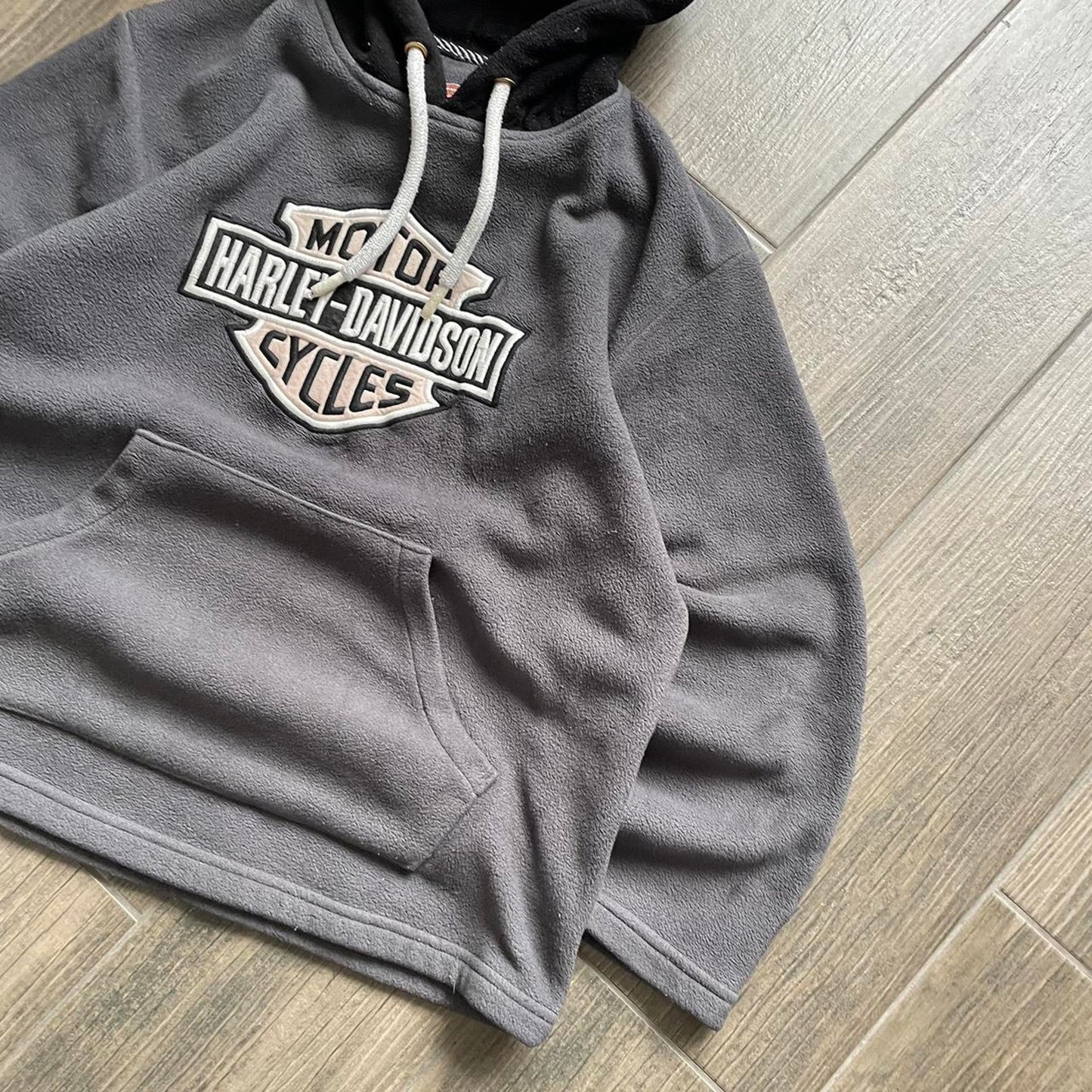 Harley Davidson fleece y2k baggy grey M hoodie