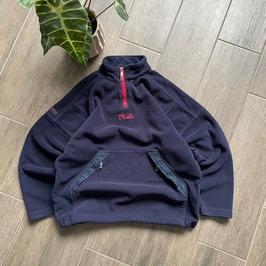 Fila winter baggy navy fleece streetwear M jumper