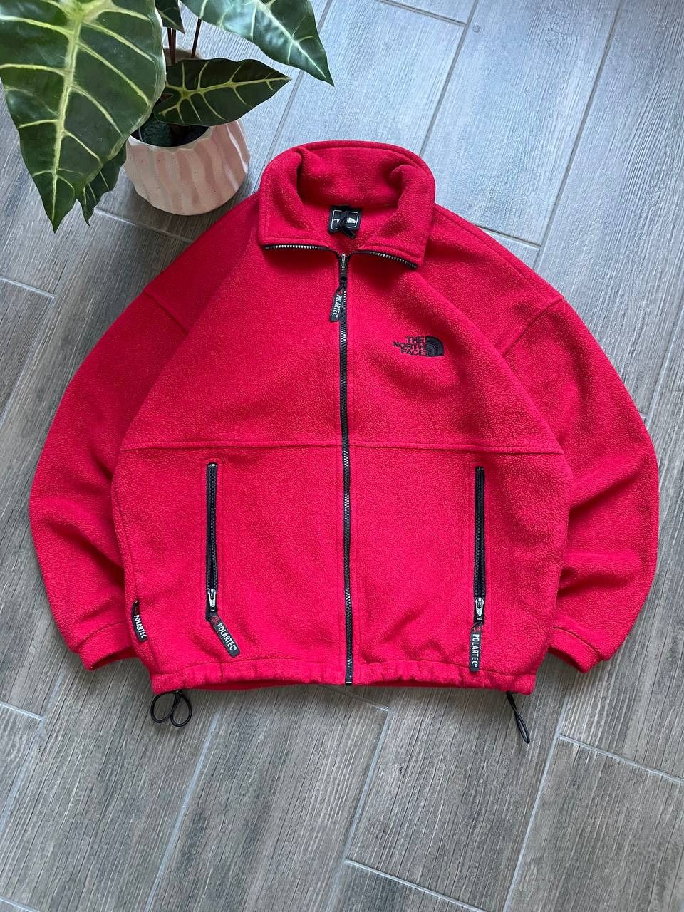 The North Face 90s red vintage fleece baggy zip polartec jumper