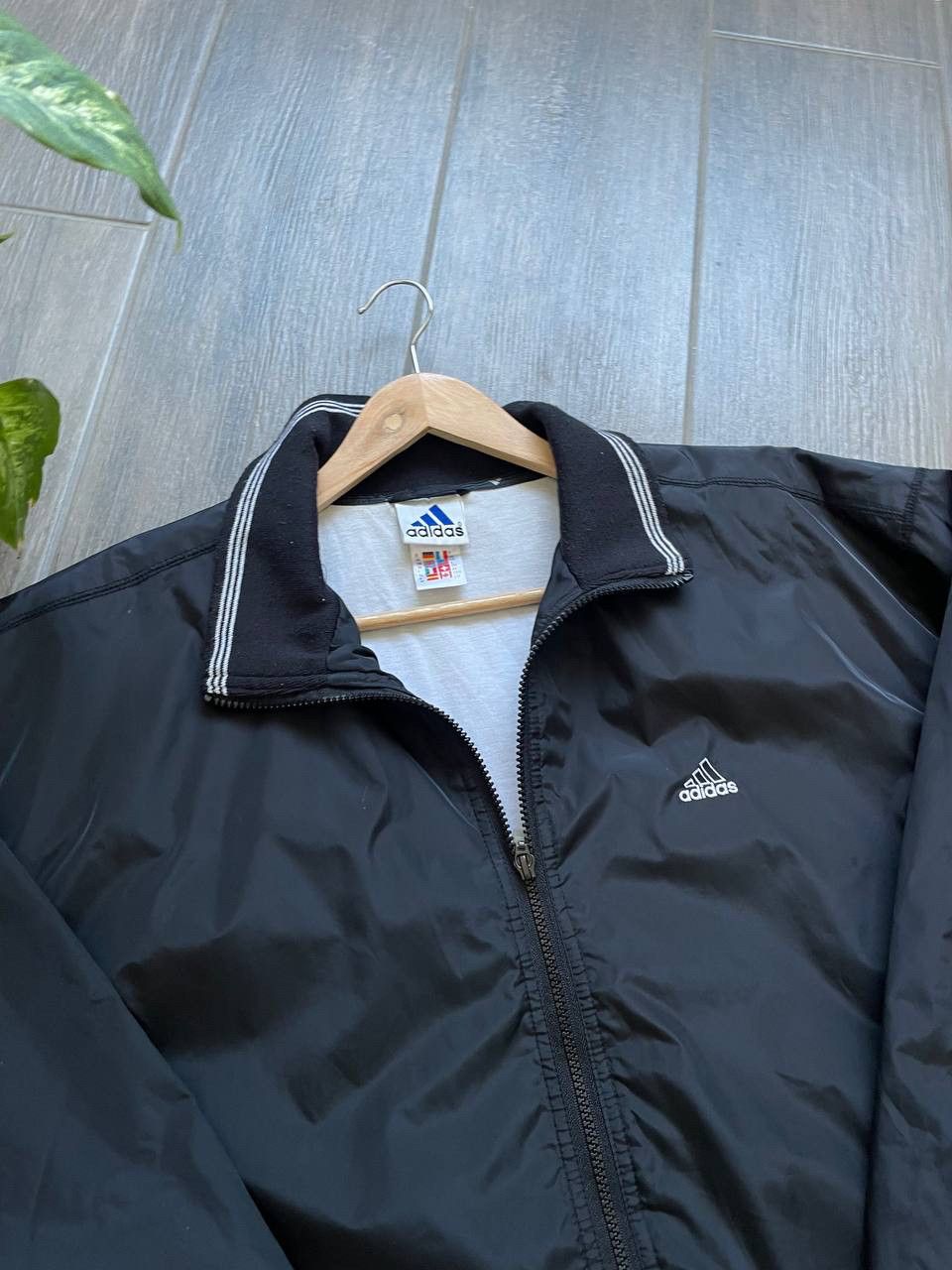 Adidas black drill y2k jacket