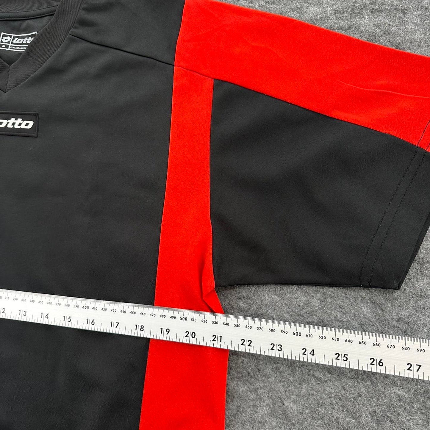 Lotto blackred soccer jersey with