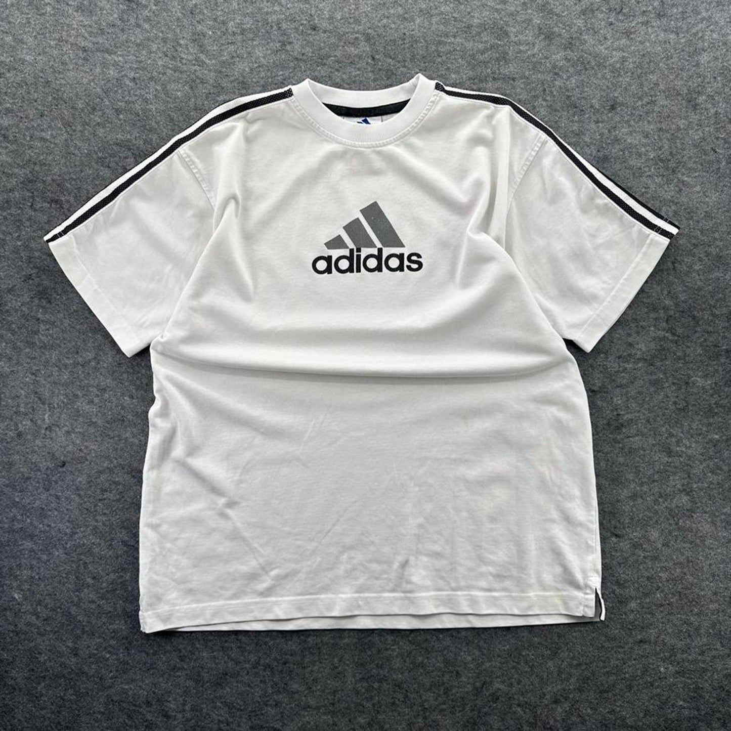 Adidas white t shirt with black