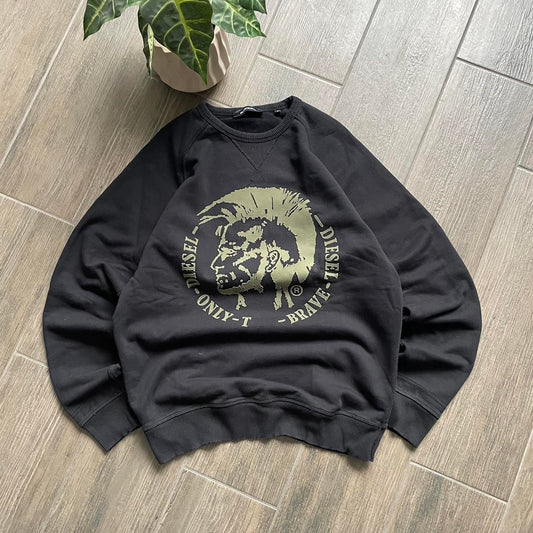 Diesel black Japanese y2k L sweatshirt