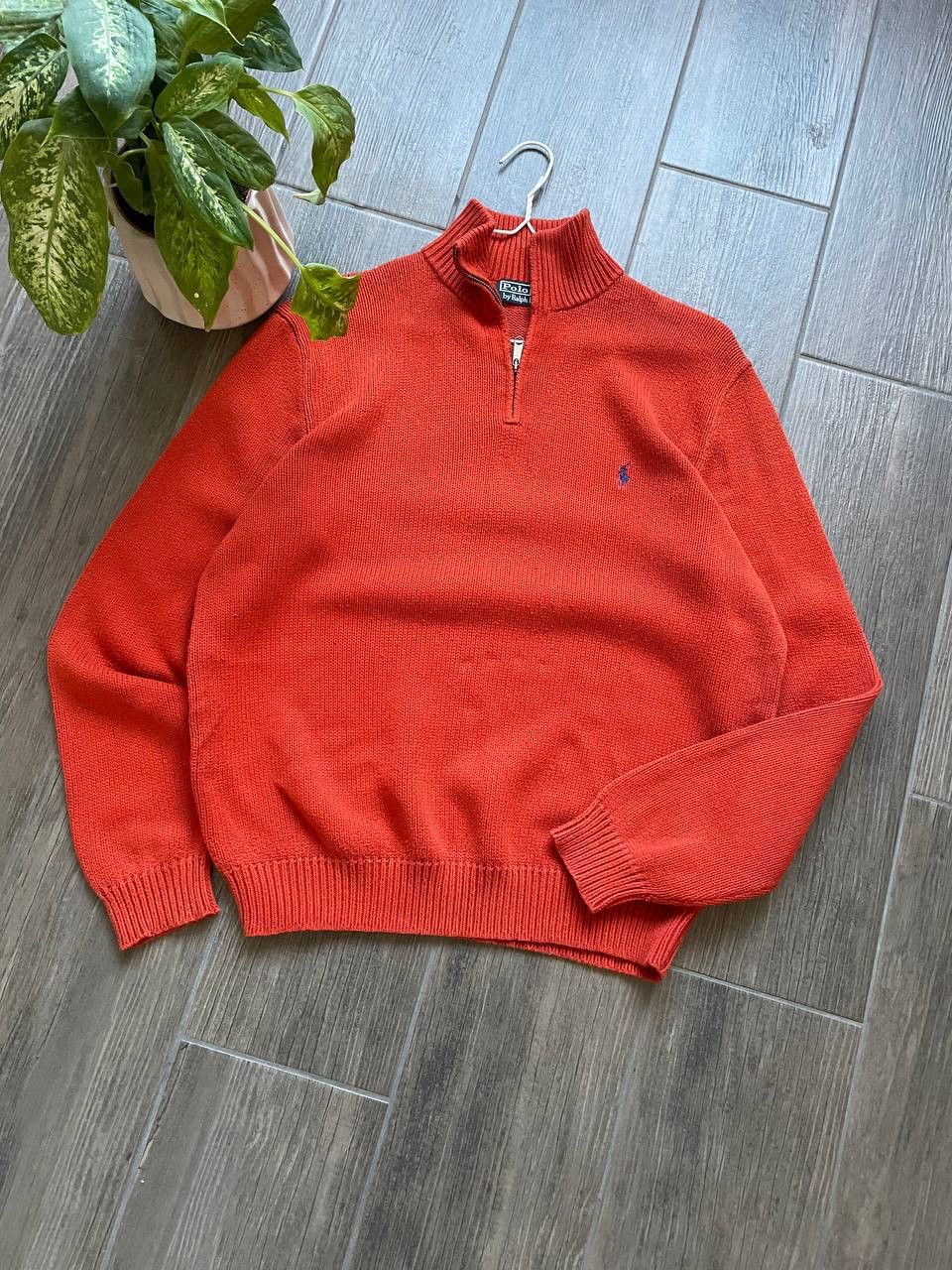 Polo Ralph Lauren orange knitt vintage 1/3 sweater