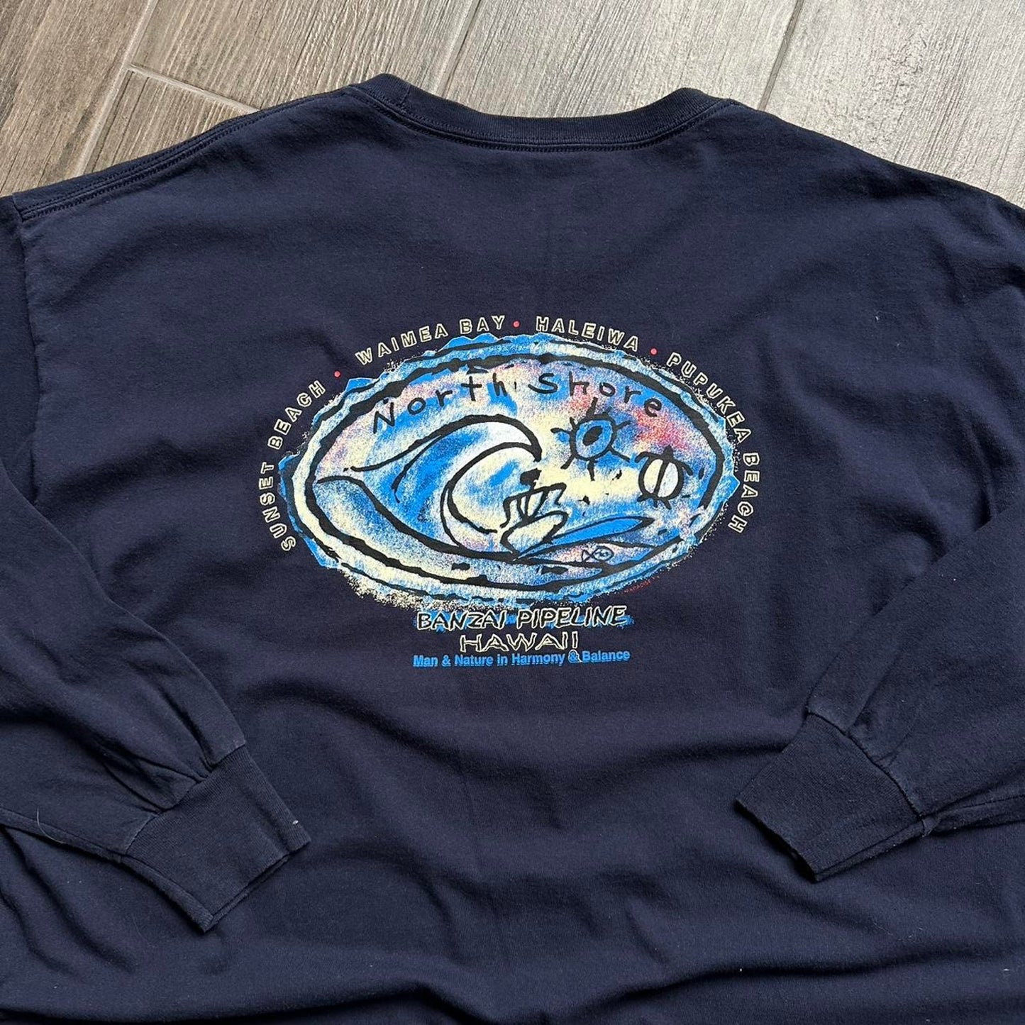 Surf style blue long sleeve