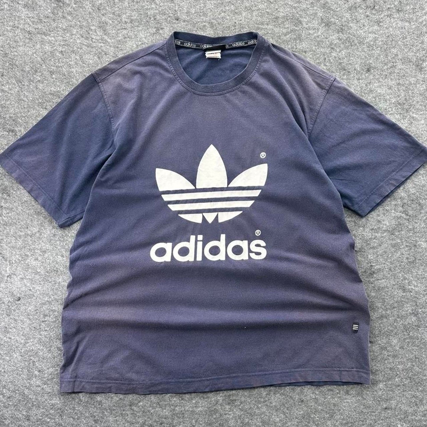 Adidas navy blue cotton t shirt