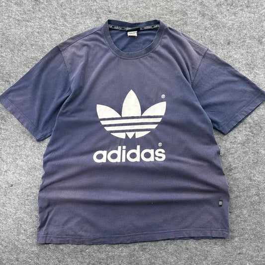 Adidas navy blue cotton t shirt