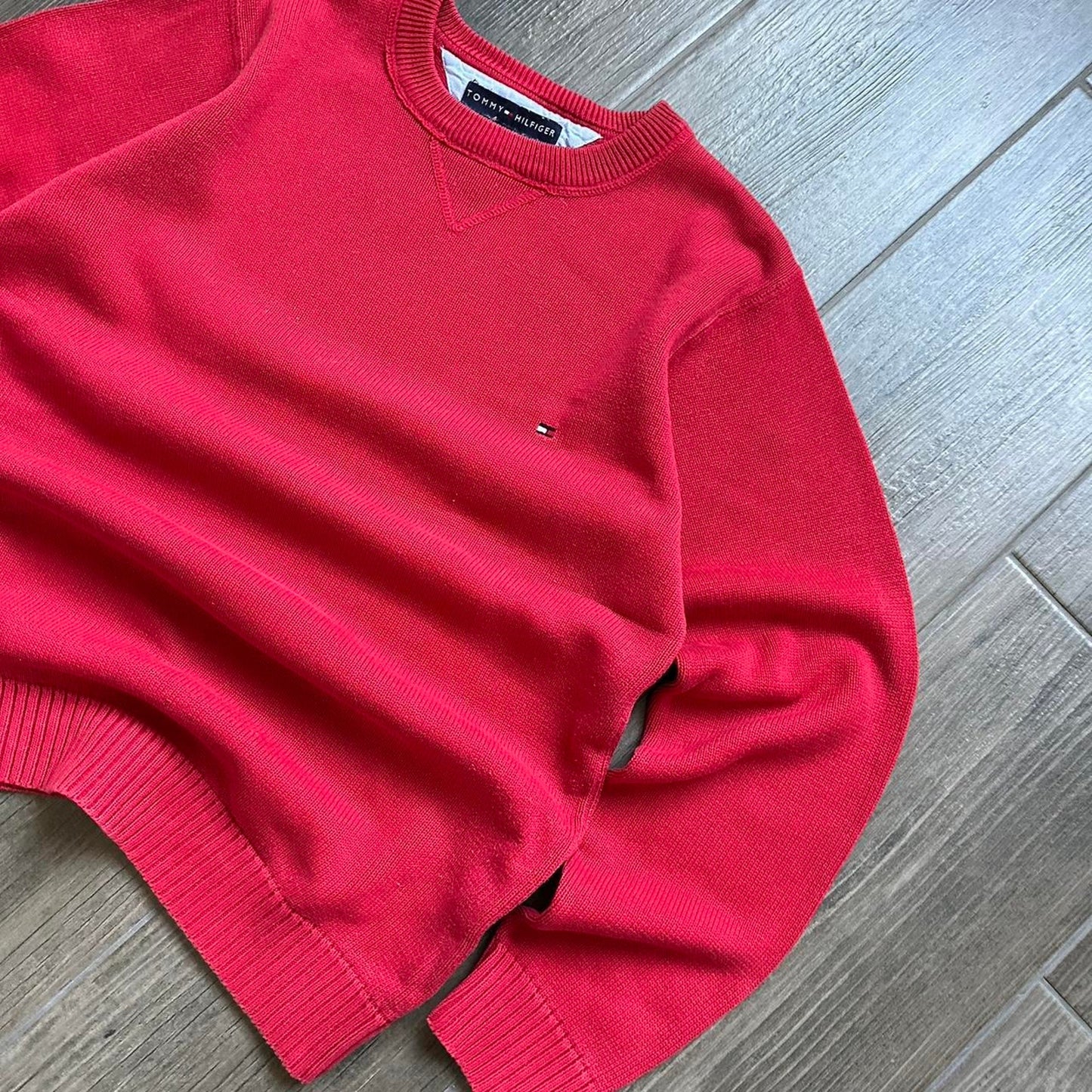 Tommy Hilfiger knitted red cotton sweater