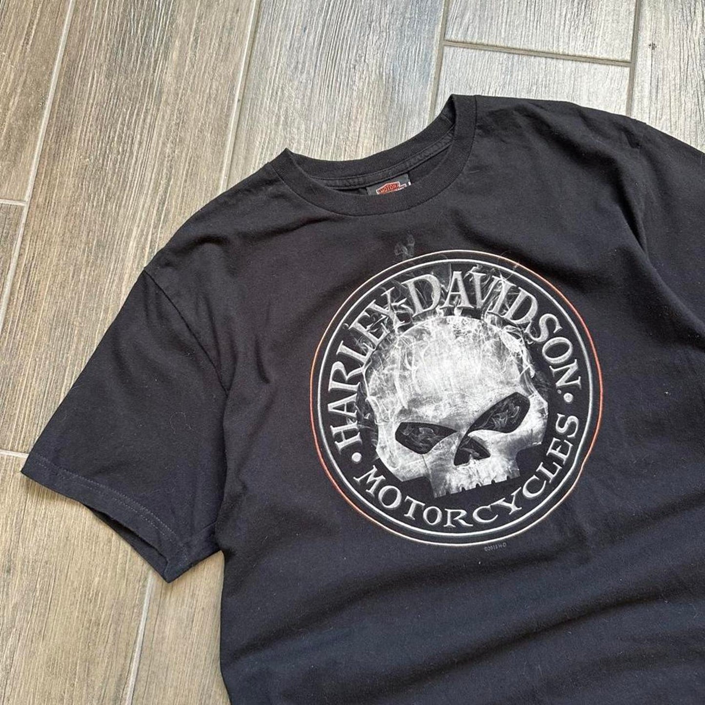 Harley davidson black skull tee
