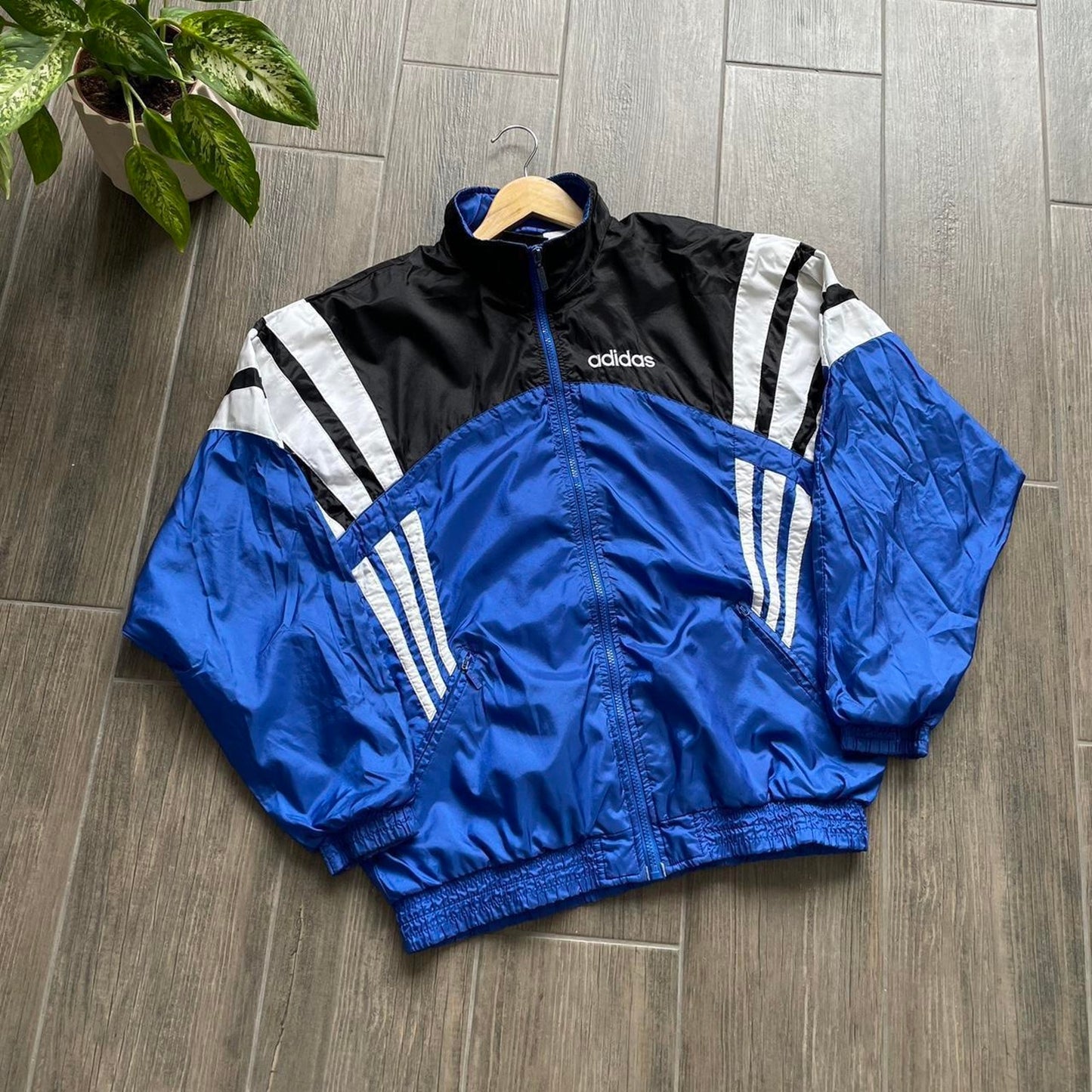 Adidas track top light vintage nylon hoodie