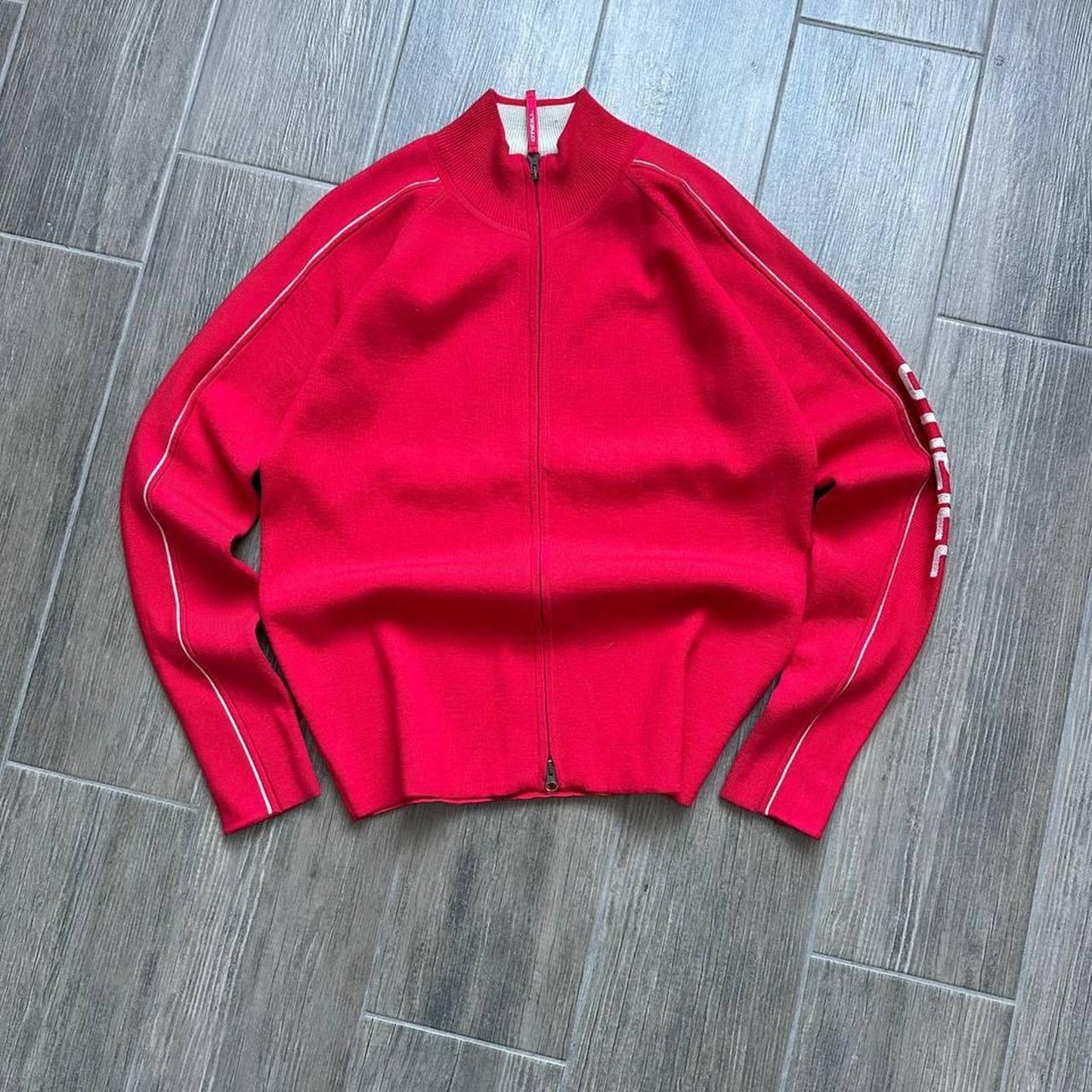 Oneill y2k surf-wear knitted zip jumper