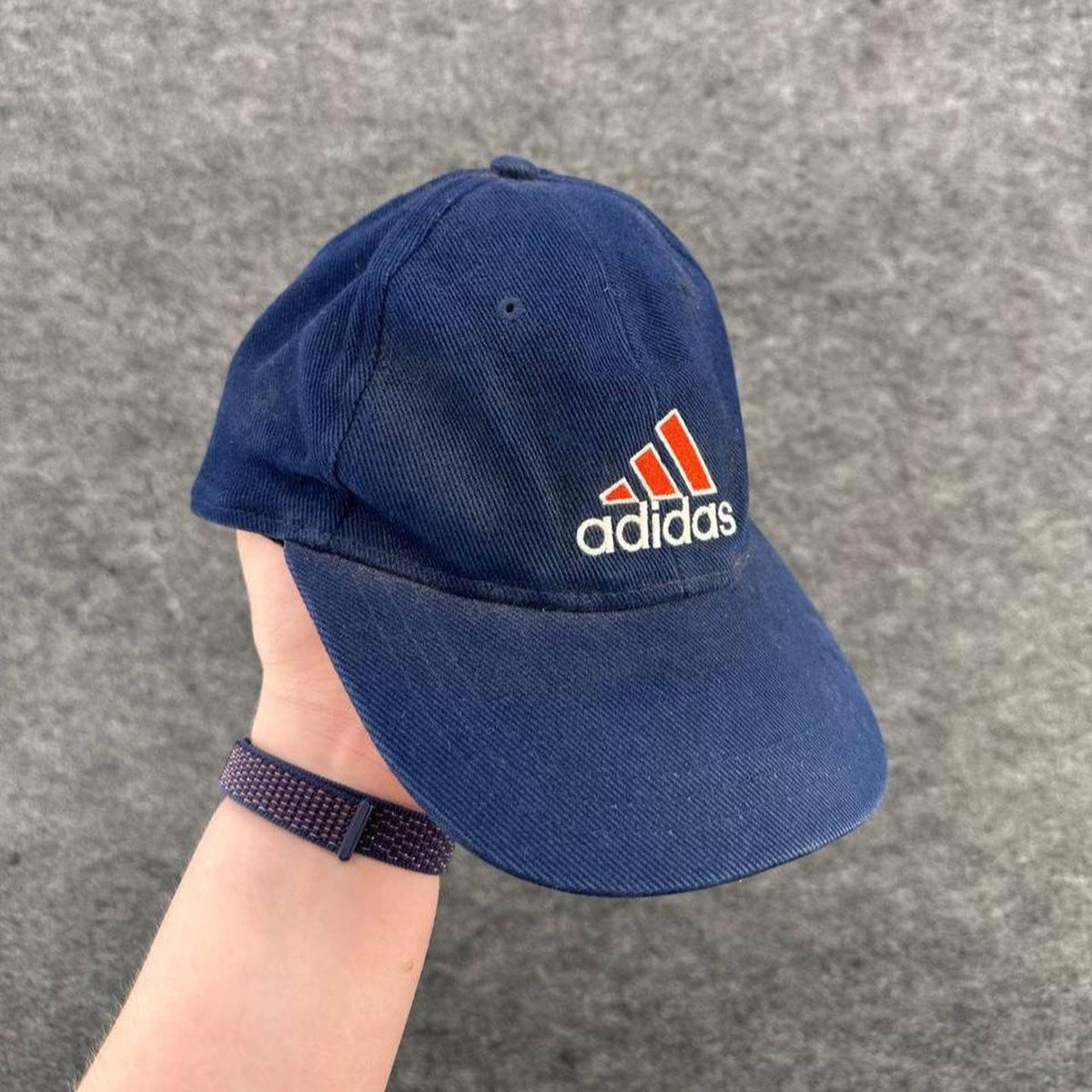 Adidas Navy Blue Red Logo Cap