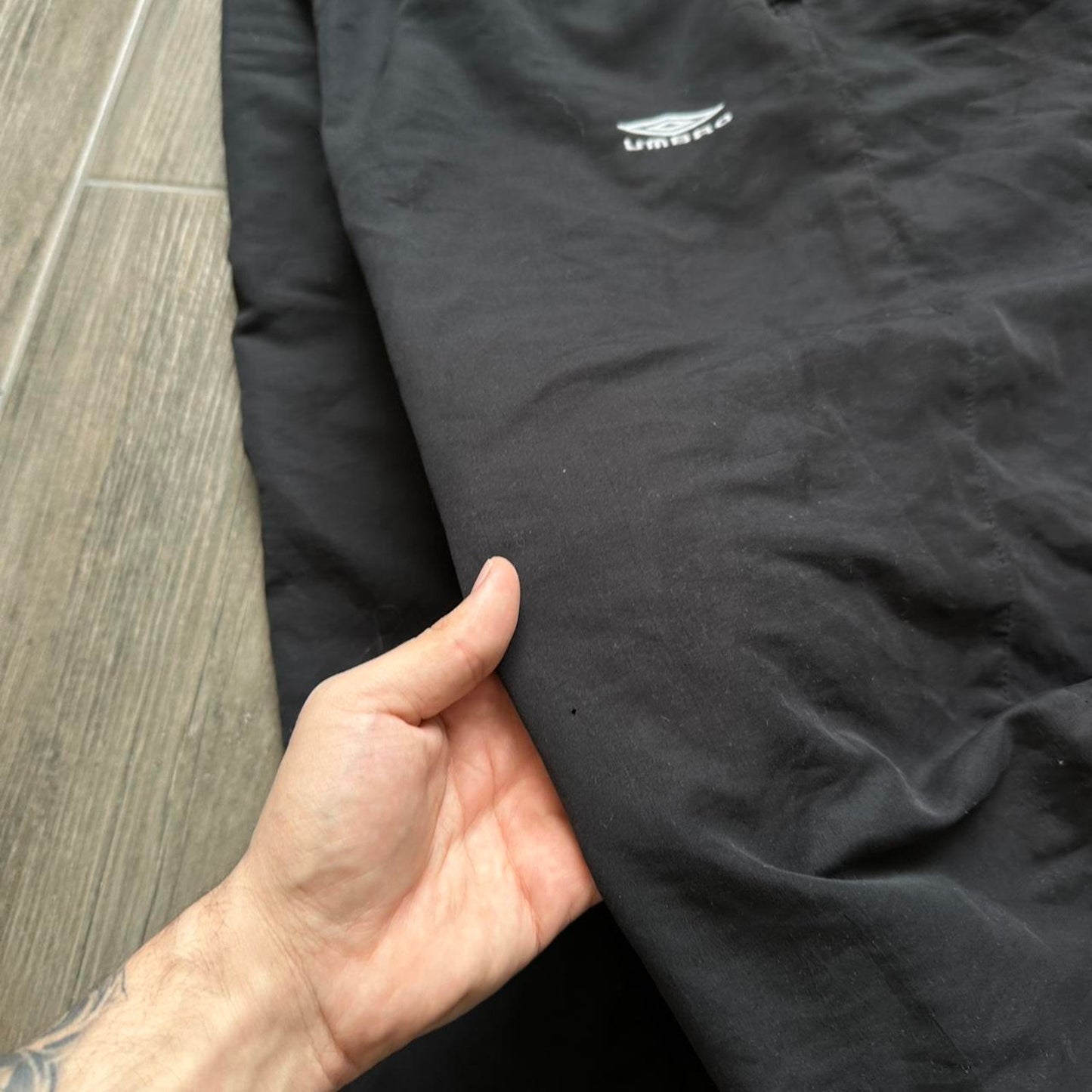 Black umbro track pants with
