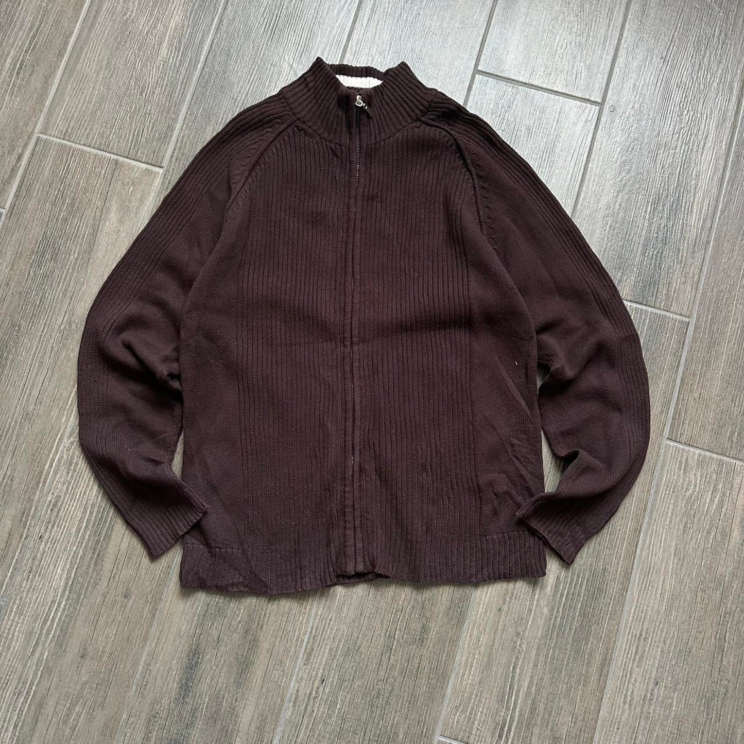 Y2k vintage zip knit winter