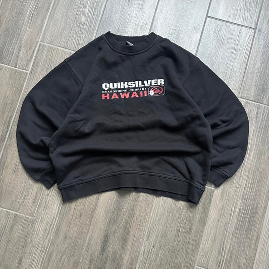 Quiksilver big logo y2k black sweatshirt