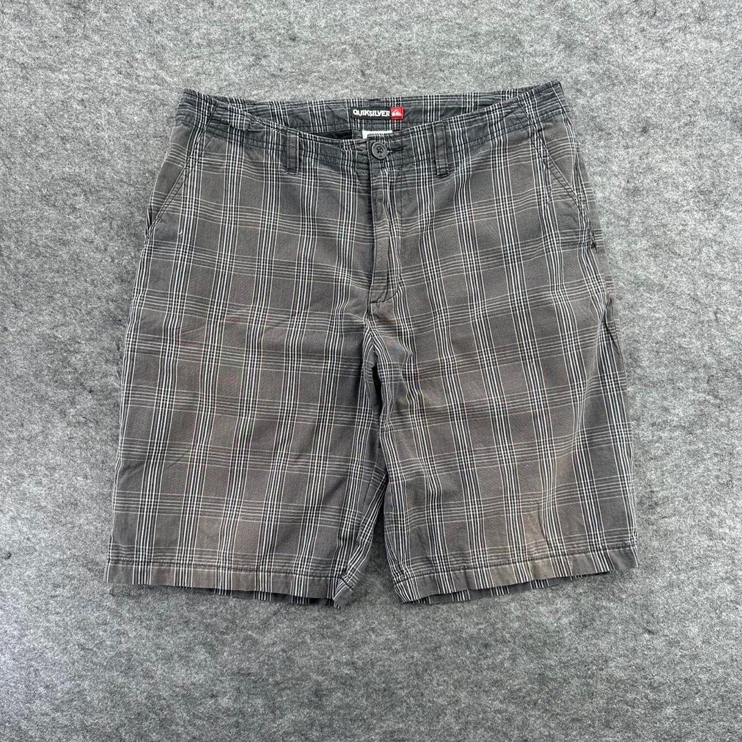 Quiksilver grey plaid shorts