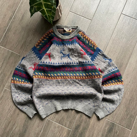 90s vintage grandpacore Christmas made in Italy M jumper