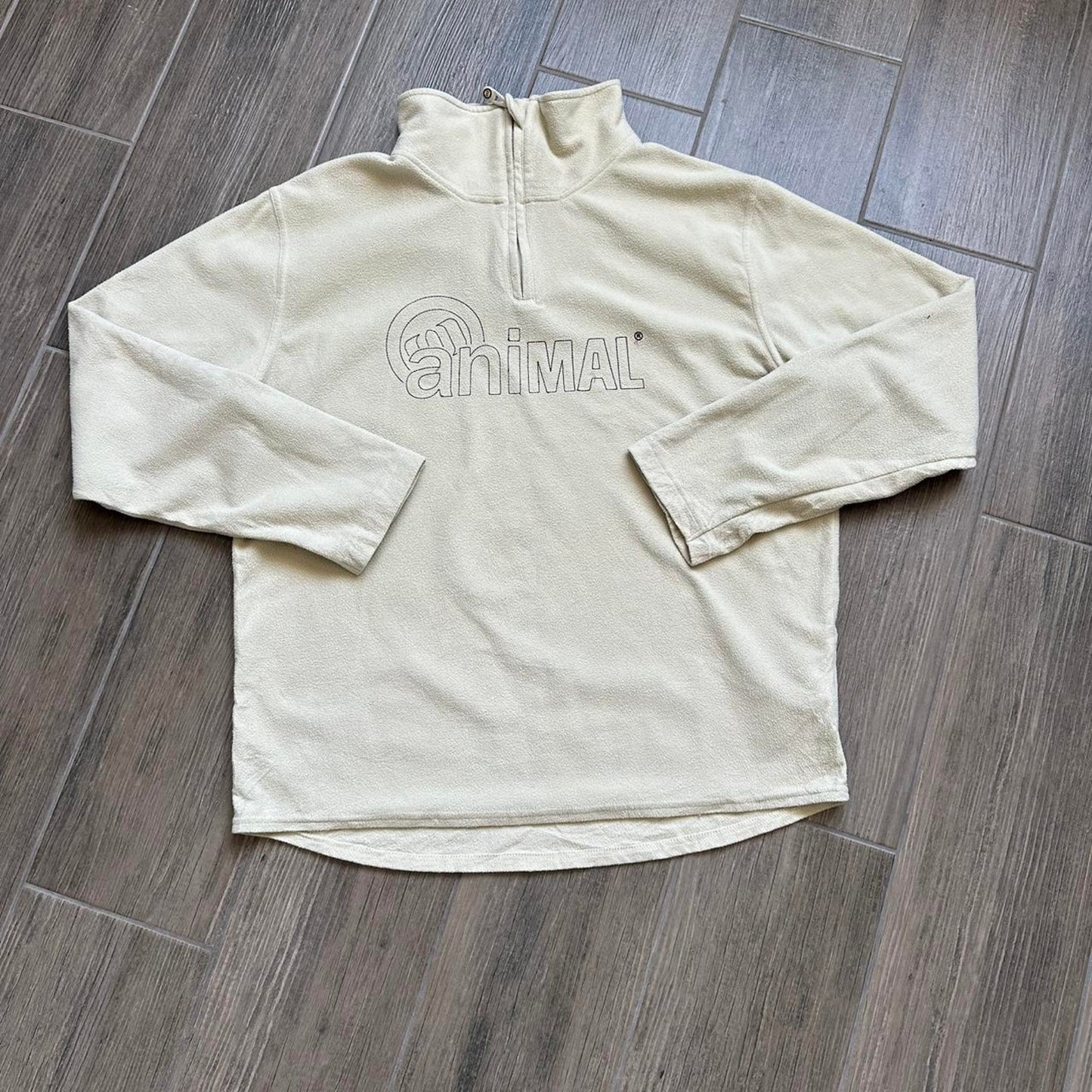 Animal cream quarter zip fleece