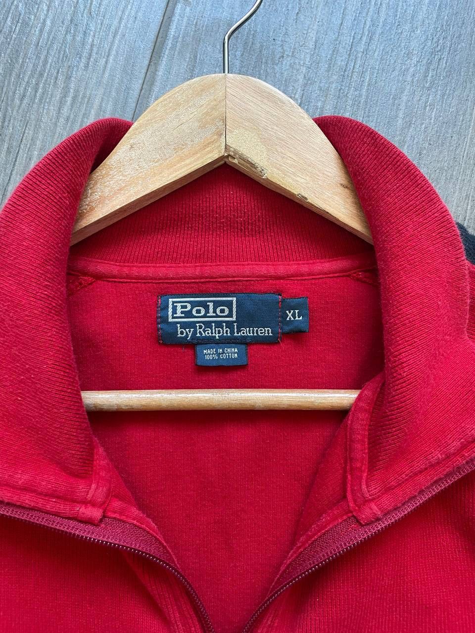 Polo Ralph Lauren y2k red cotton zip hoodie