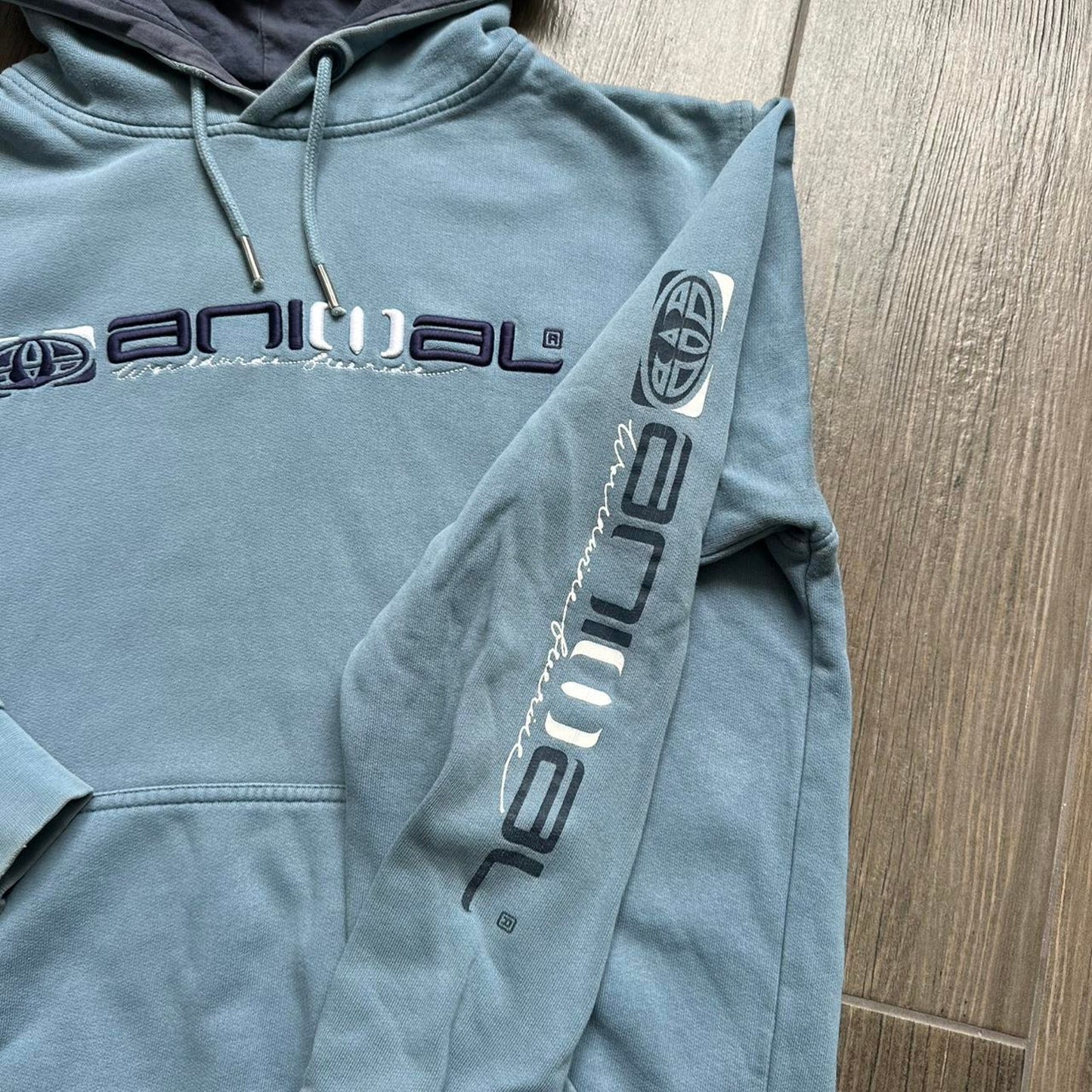 Animal blue hoodie with embroidered